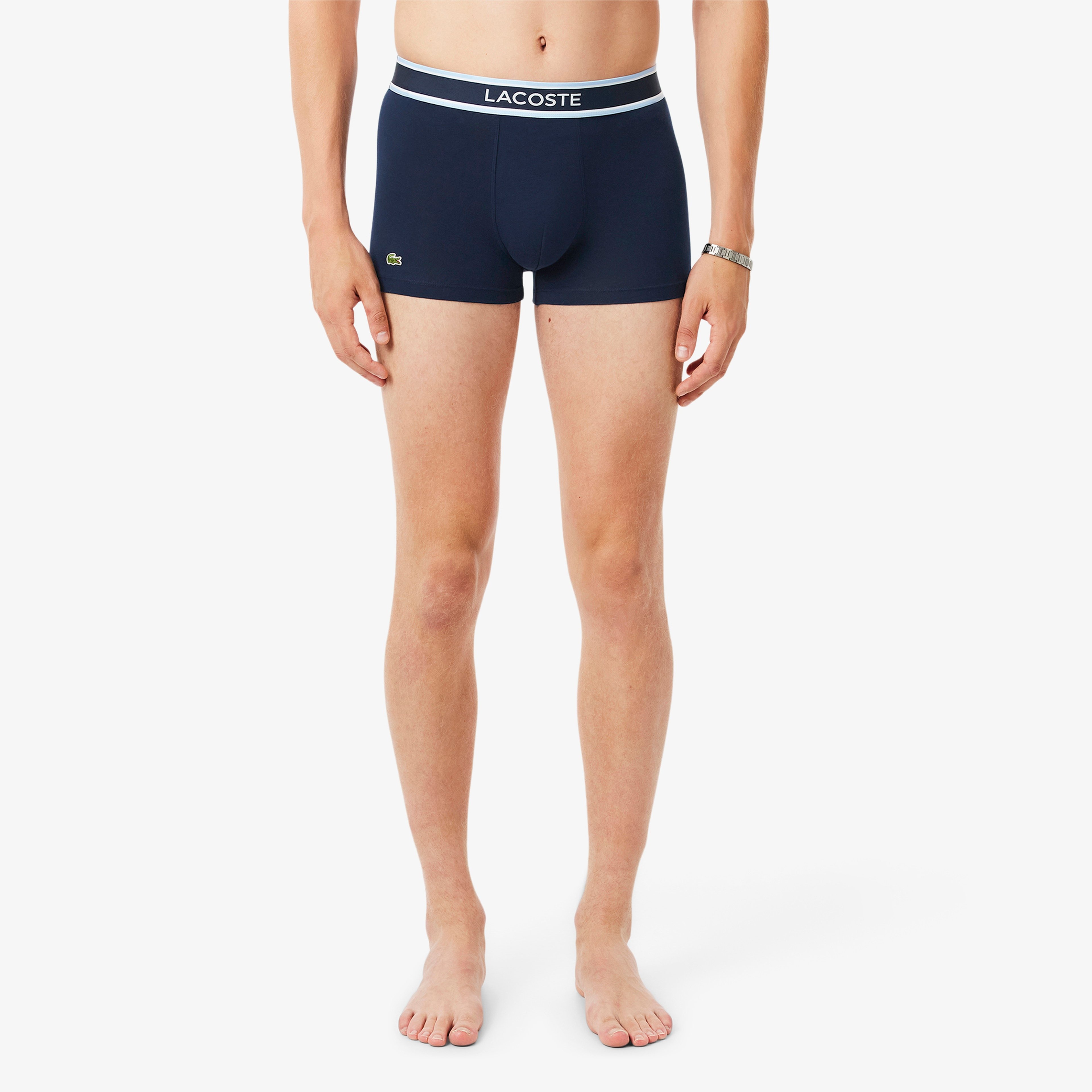 Erkek 3'lü Monogram Lacivert Boxer