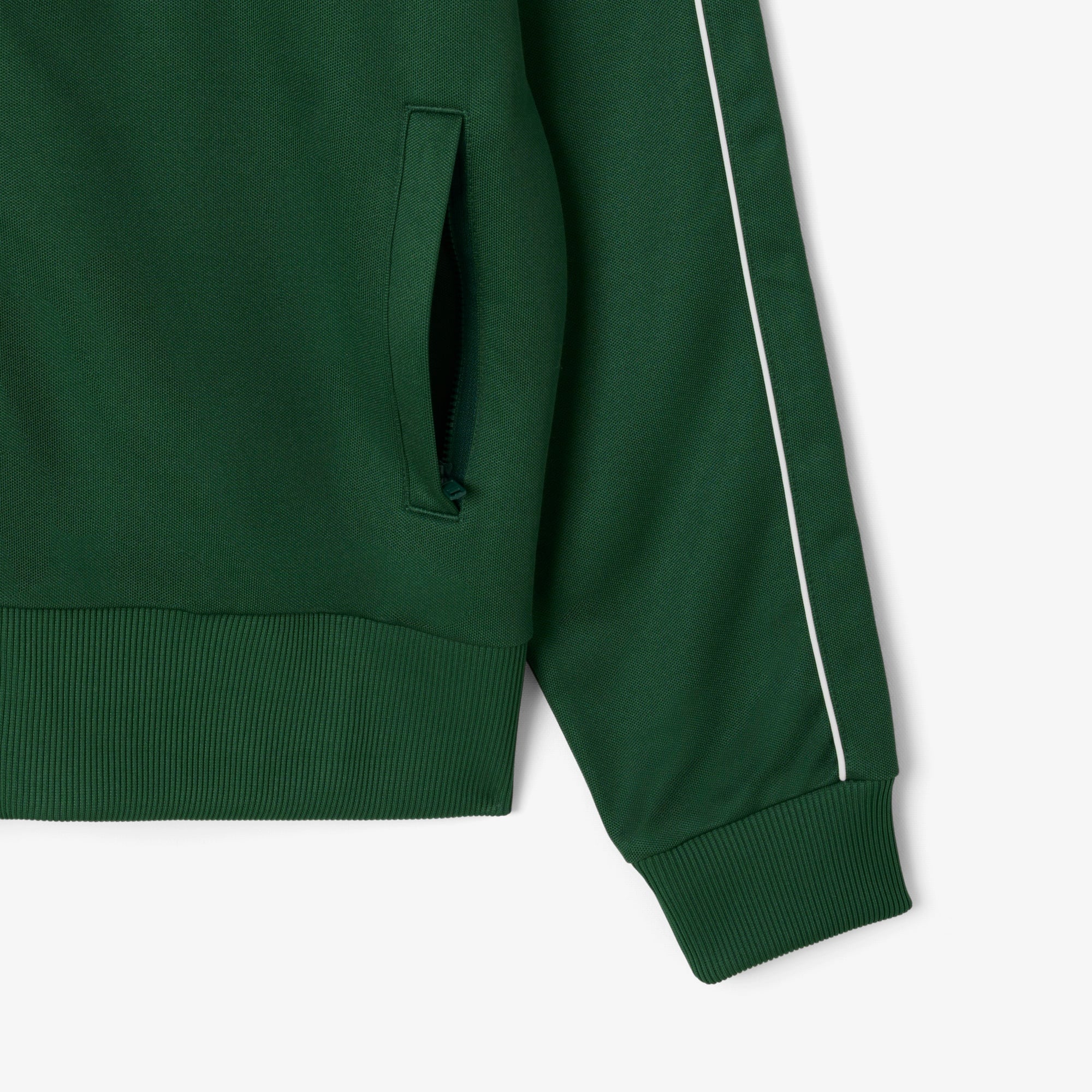 Erkek Regular Fit Fermuarlı Koyu Yeşil Sweatshirt