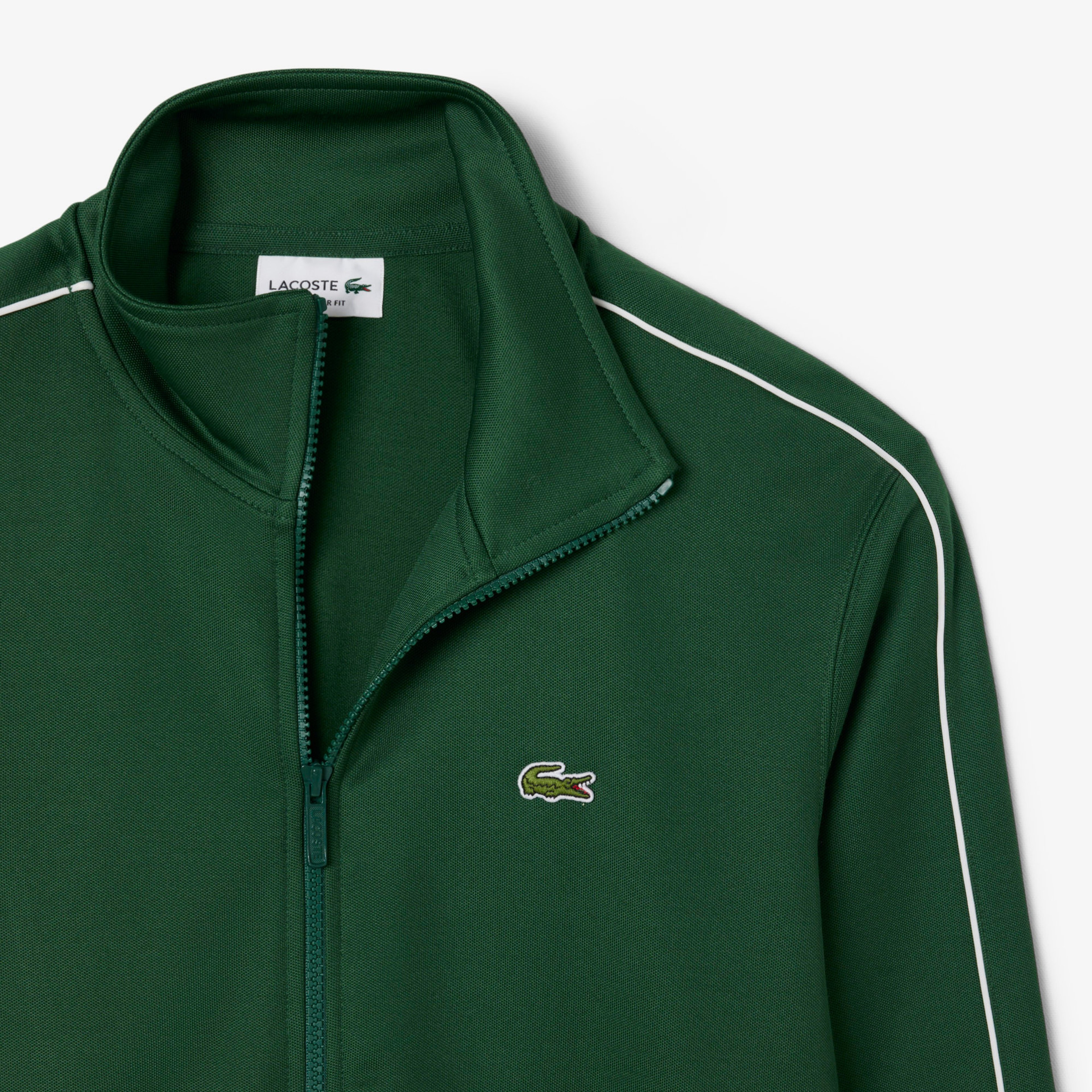 Erkek Regular Fit Fermuarlı Koyu Yeşil Sweatshirt