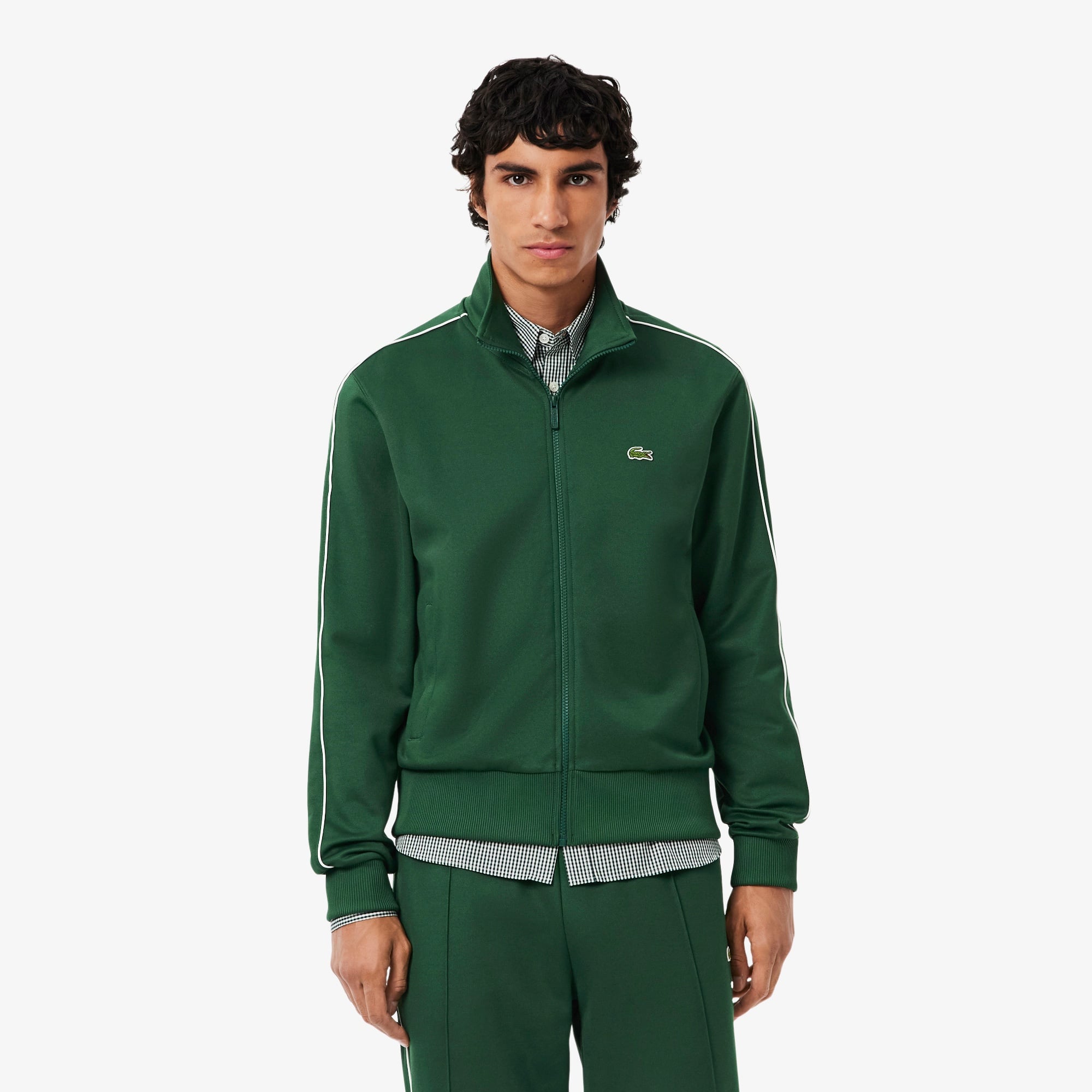 Erkek Regular Fit Fermuarlı Koyu Yeşil Sweatshirt