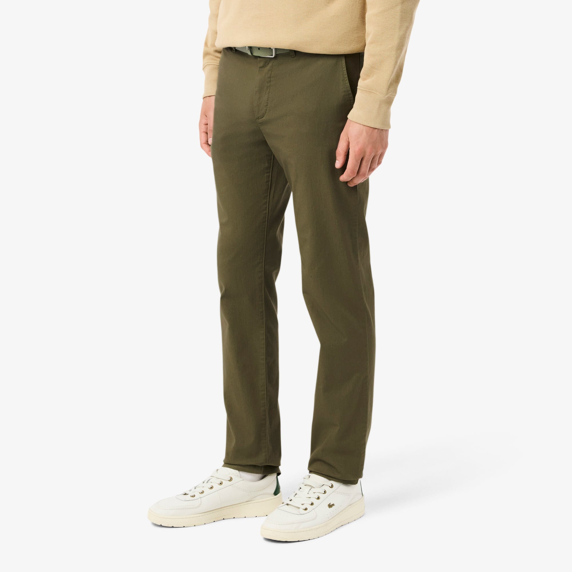 Erkek Slim Fit Haki Chino Pantolon