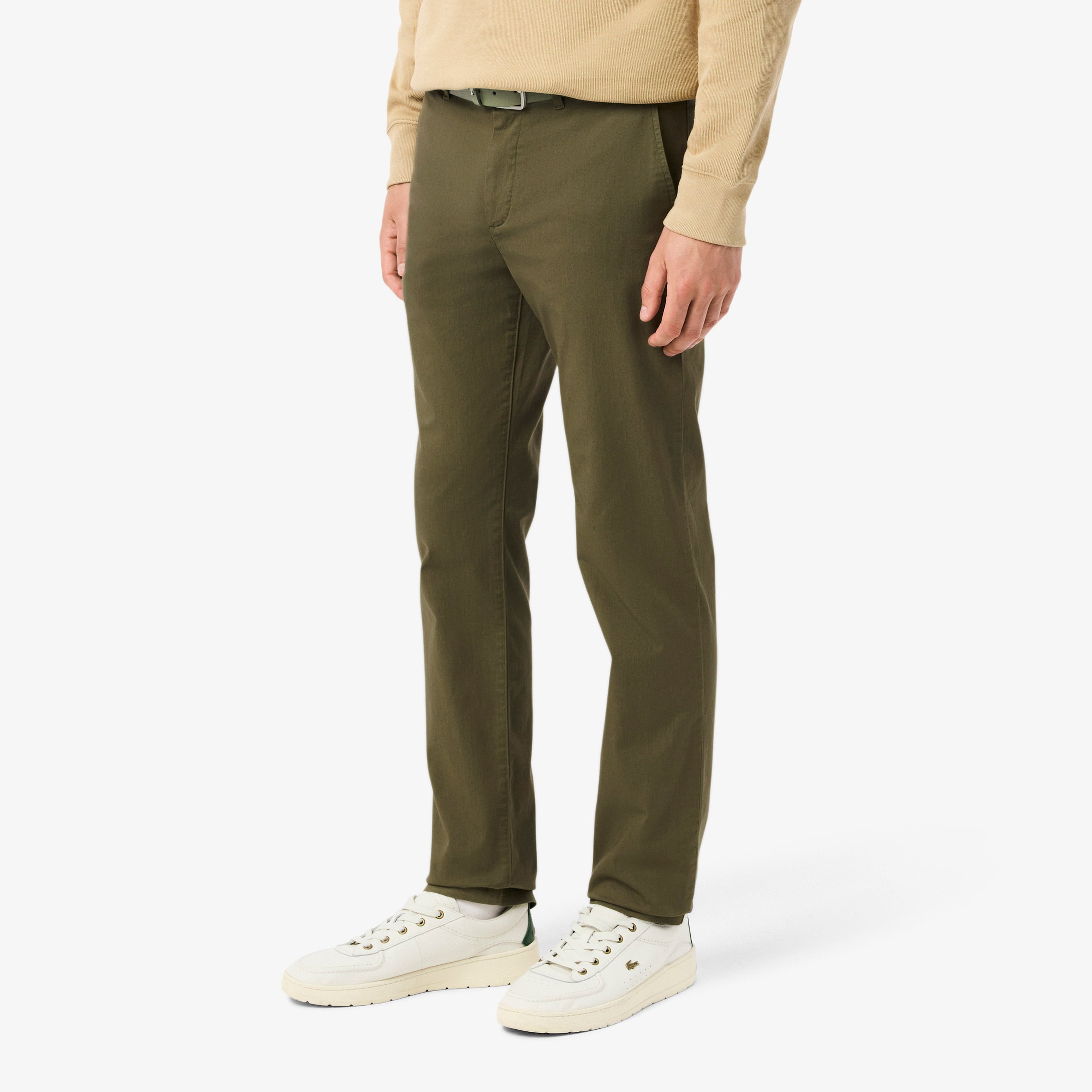 Erkek Slim Fit Haki Chino Pantolon