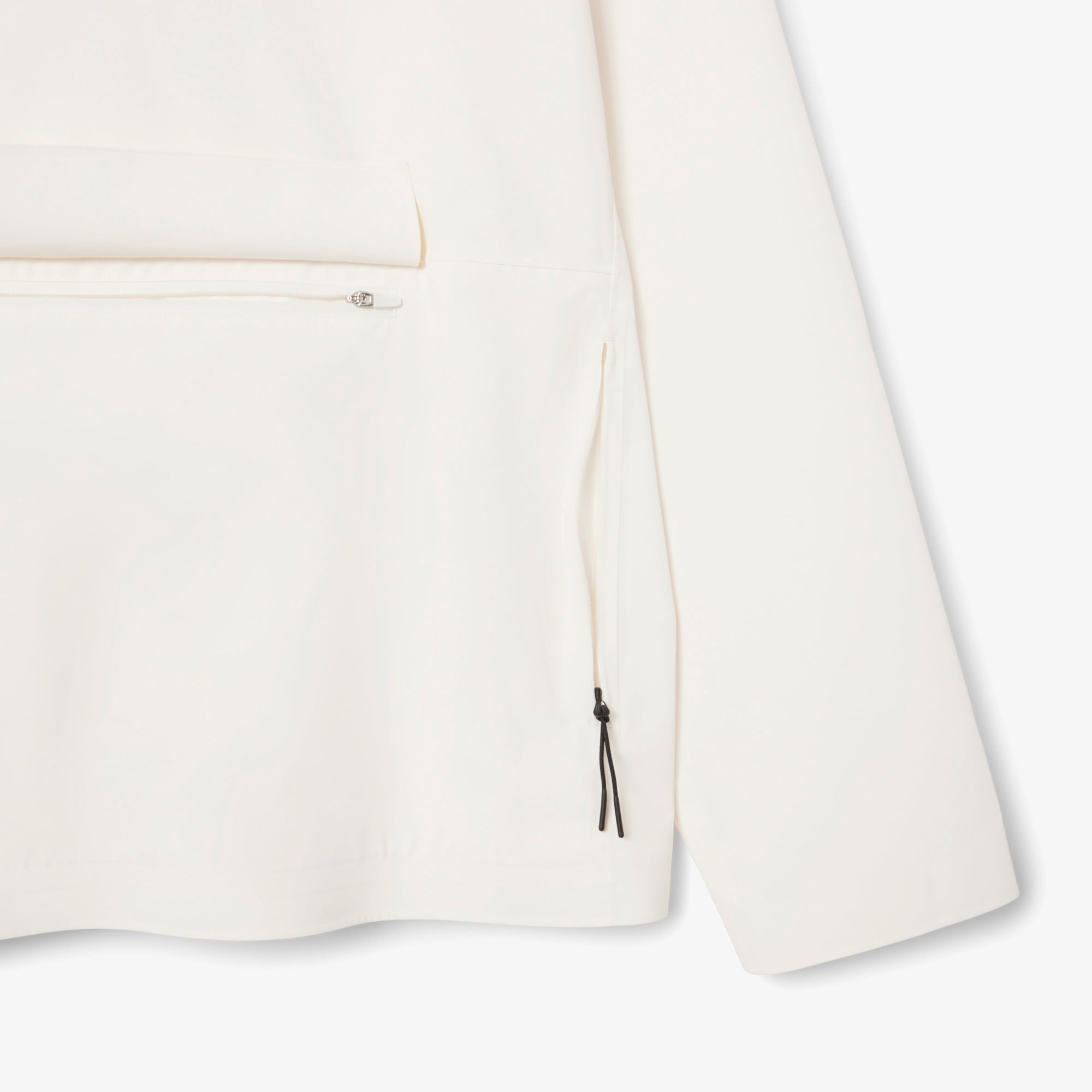 Erkek Oversize Fit Kapüşonlu Beyaz Yağmurluk