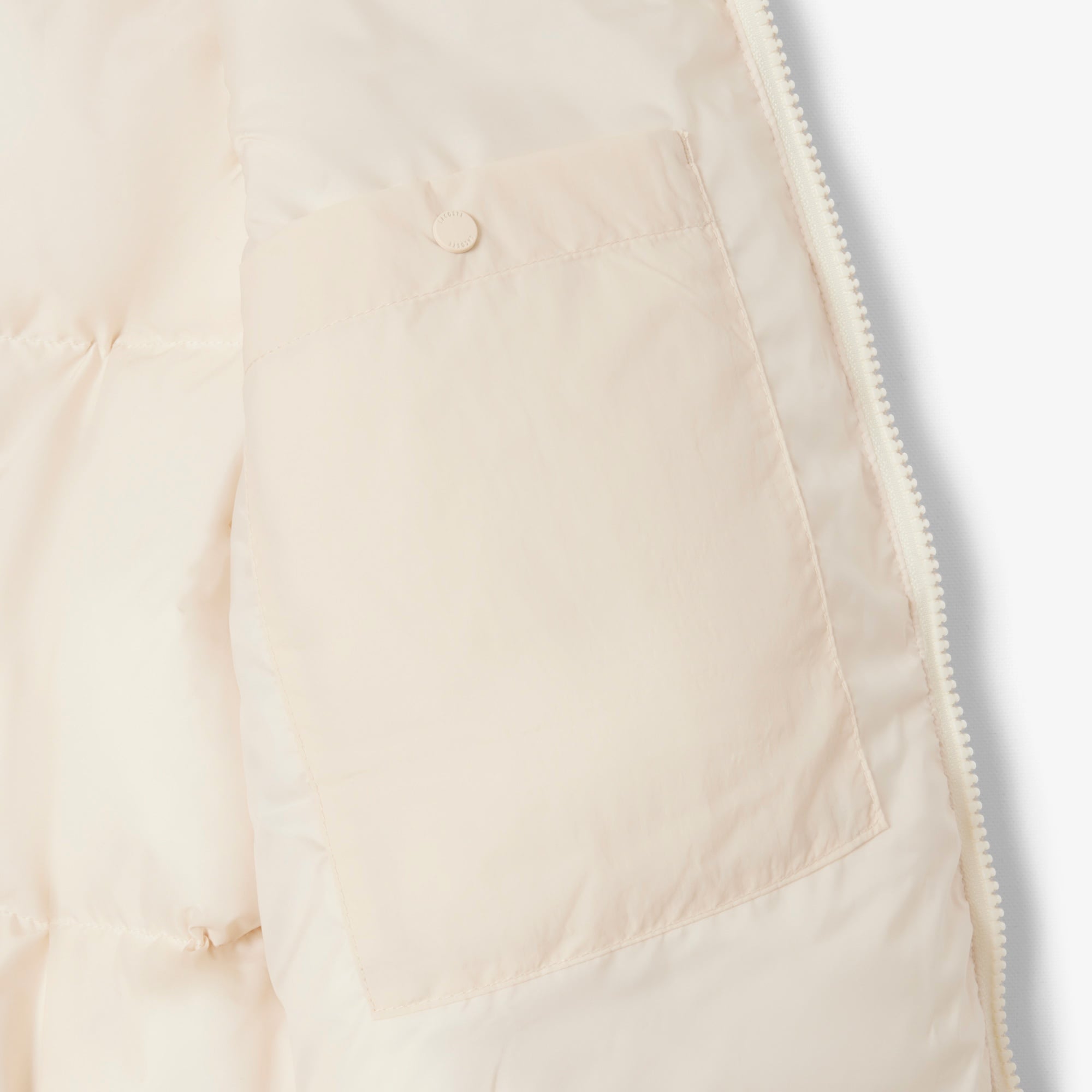 Kadın Relaxed Fit Kapüşonlu Krem Şişme Mont