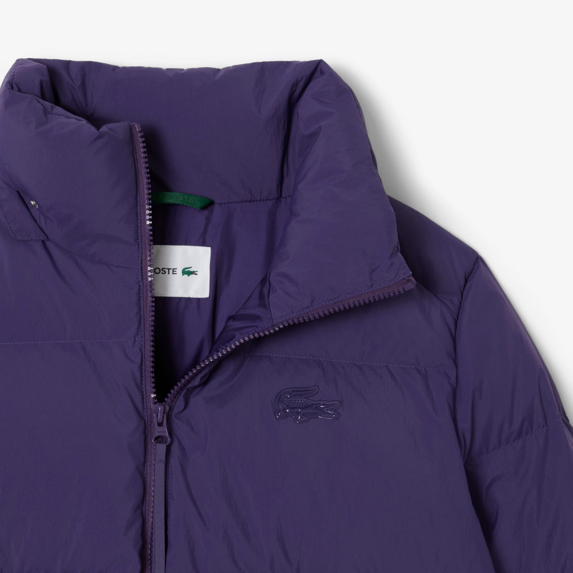 Kadın Relaxed Fit Kapüşonlu Mor Şişme Mont