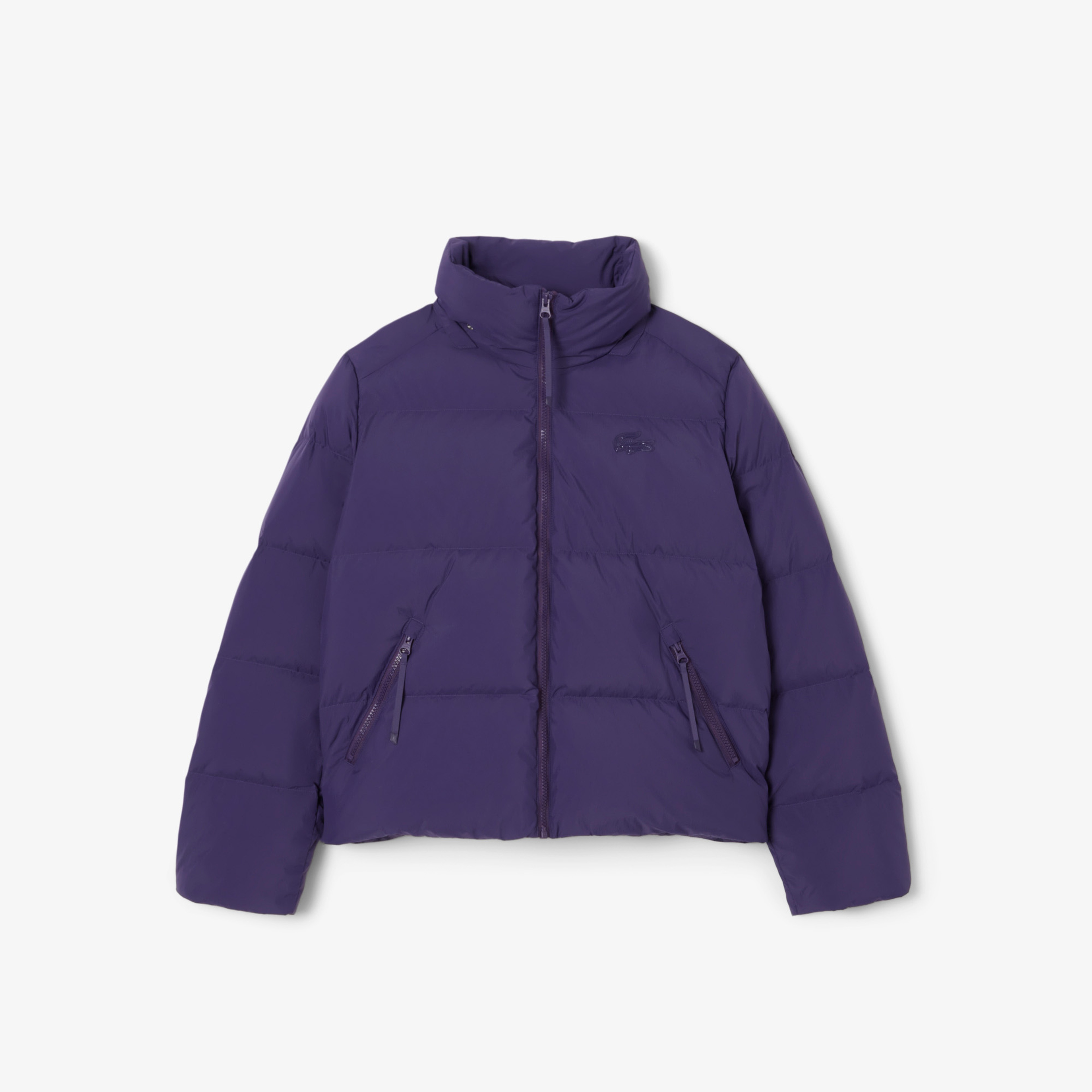 Kadın Relaxed Fit Kapüşonlu Mor Şişme Mont