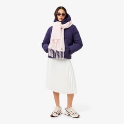 Kadın Relaxed Fit Kapüşonlu Mor Şişme Mont Mor