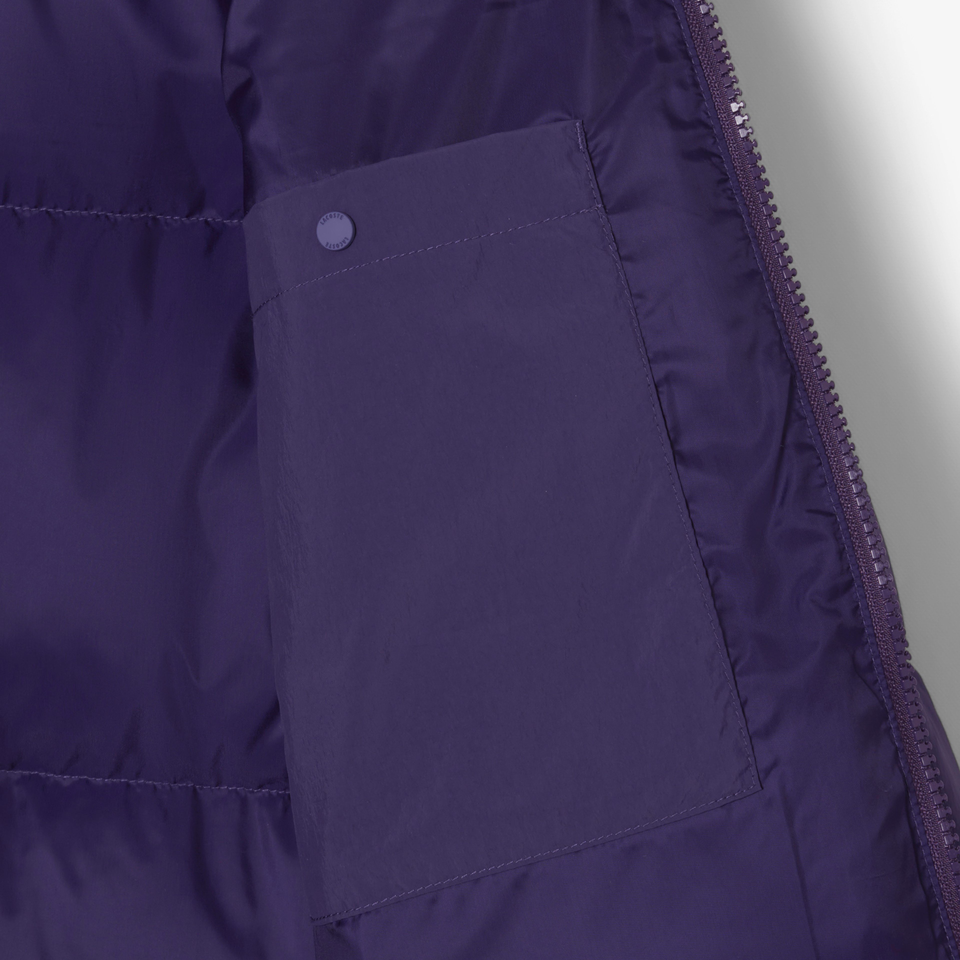 Kadın Relaxed Fit Kapüşonlu Mor Şişme Mont