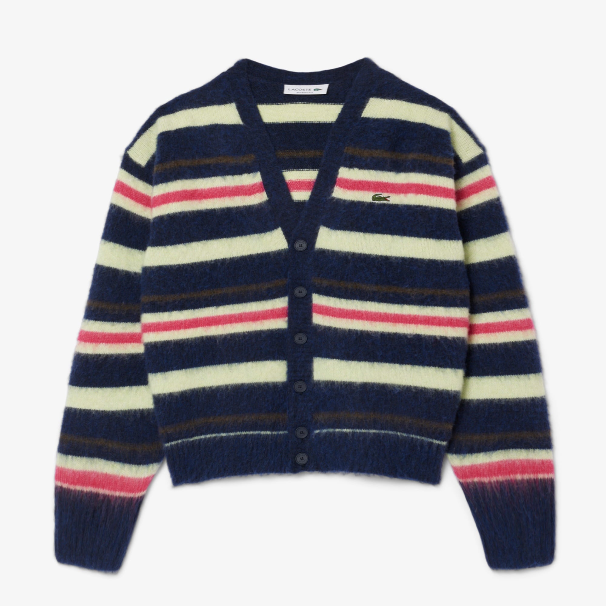 Erkek Relaxed Fit V Yaka Desenli Renkli Hırka