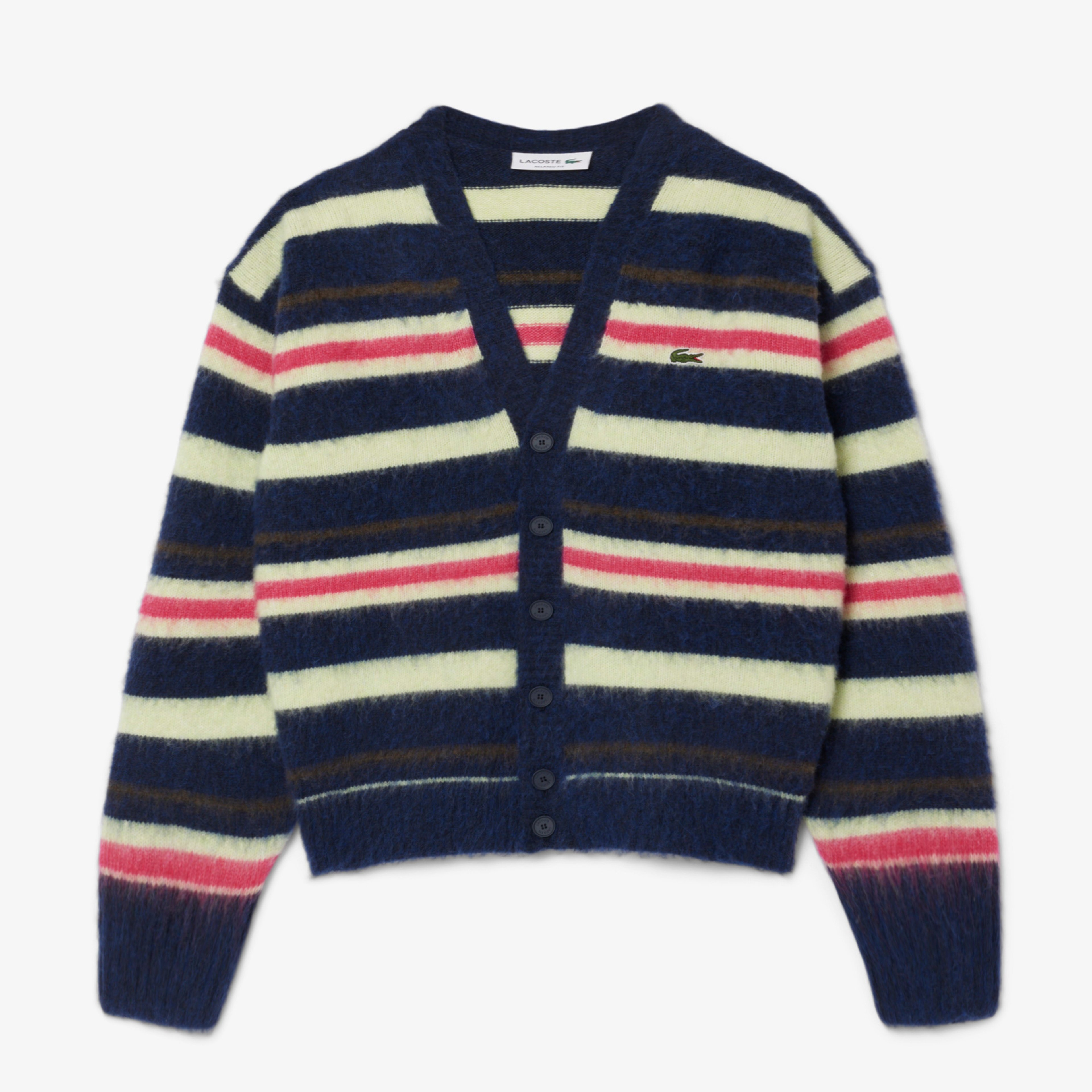 Erkek Relaxed Fit V Yaka Desenli Renkli Hırka