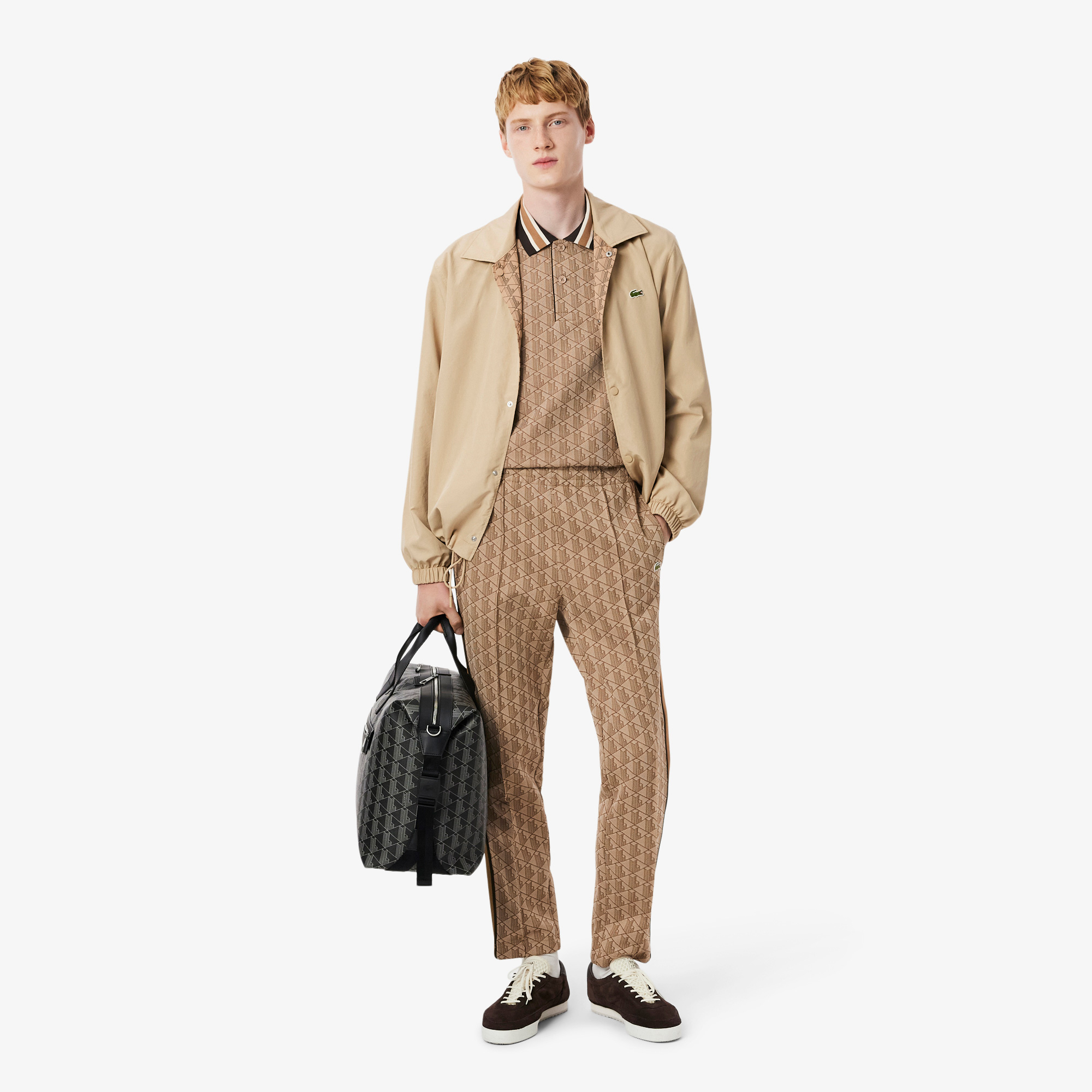 Lacoste Paris Erkek Regular Fit Monogram Açık Kahverengi Eşofman Altı görsel 4