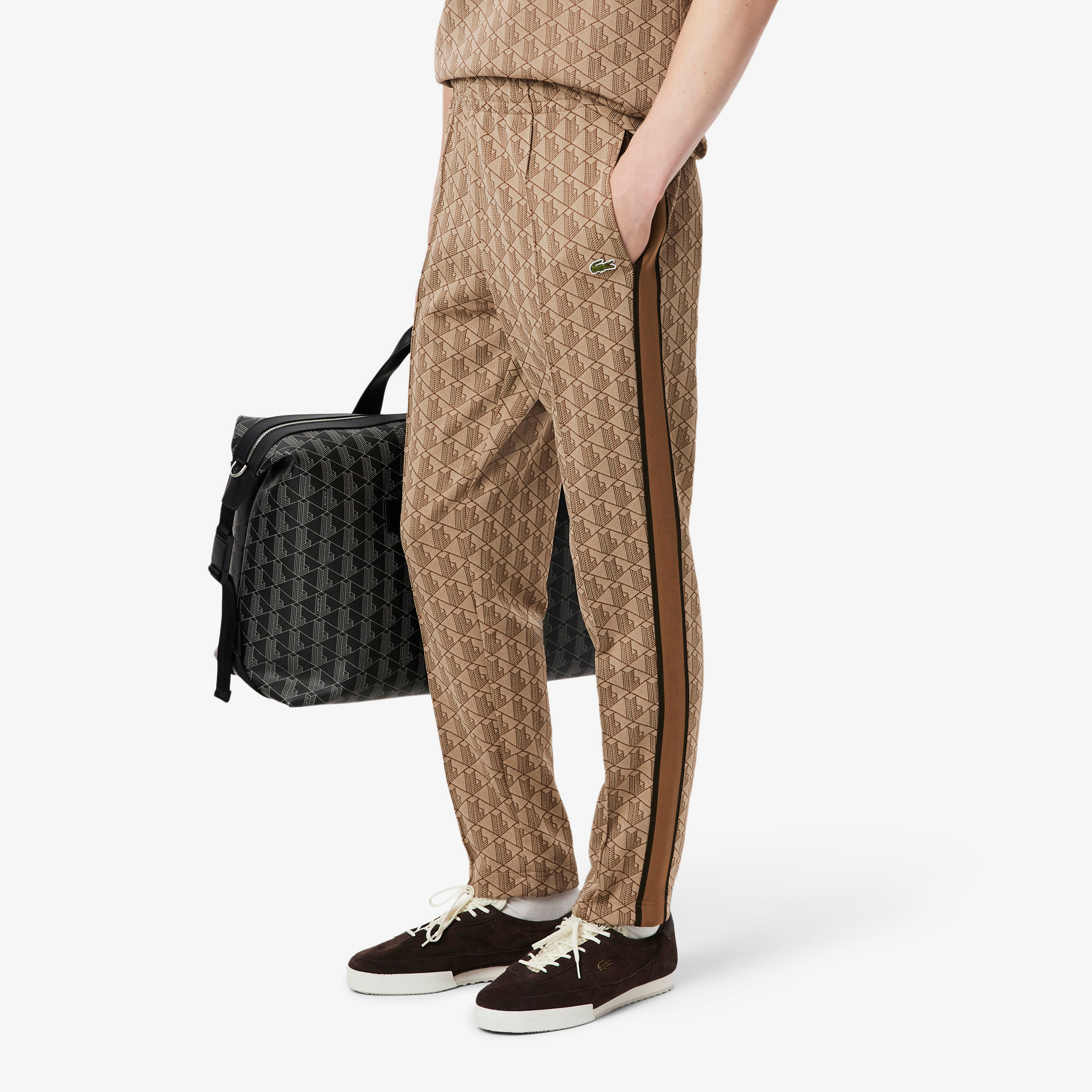 Lacoste Paris Erkek Regular Fit Monogram Açık Kahverengi Eşofman Altı görsel 2