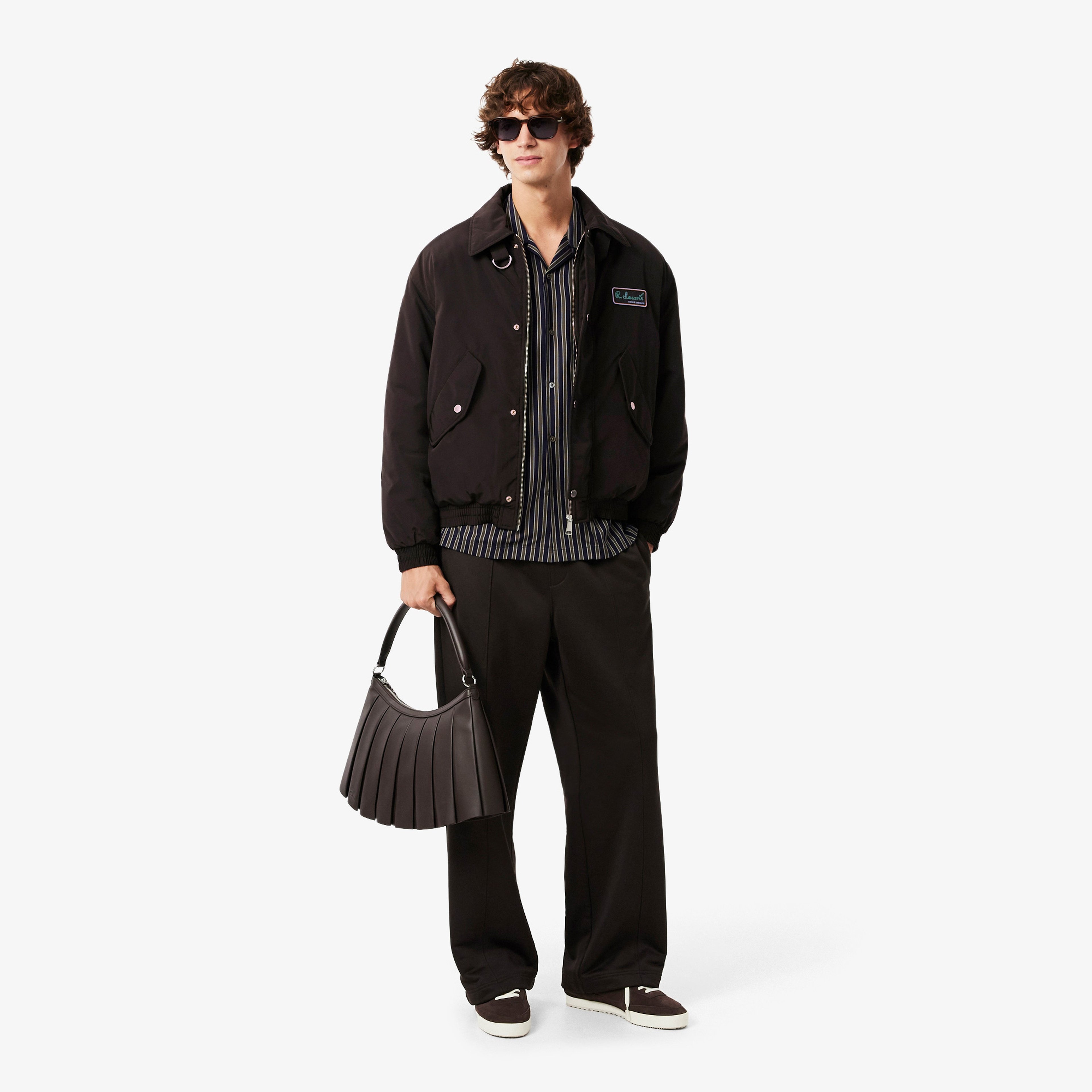 Erkek Classic Fit Kahverengi Bomber Ceket