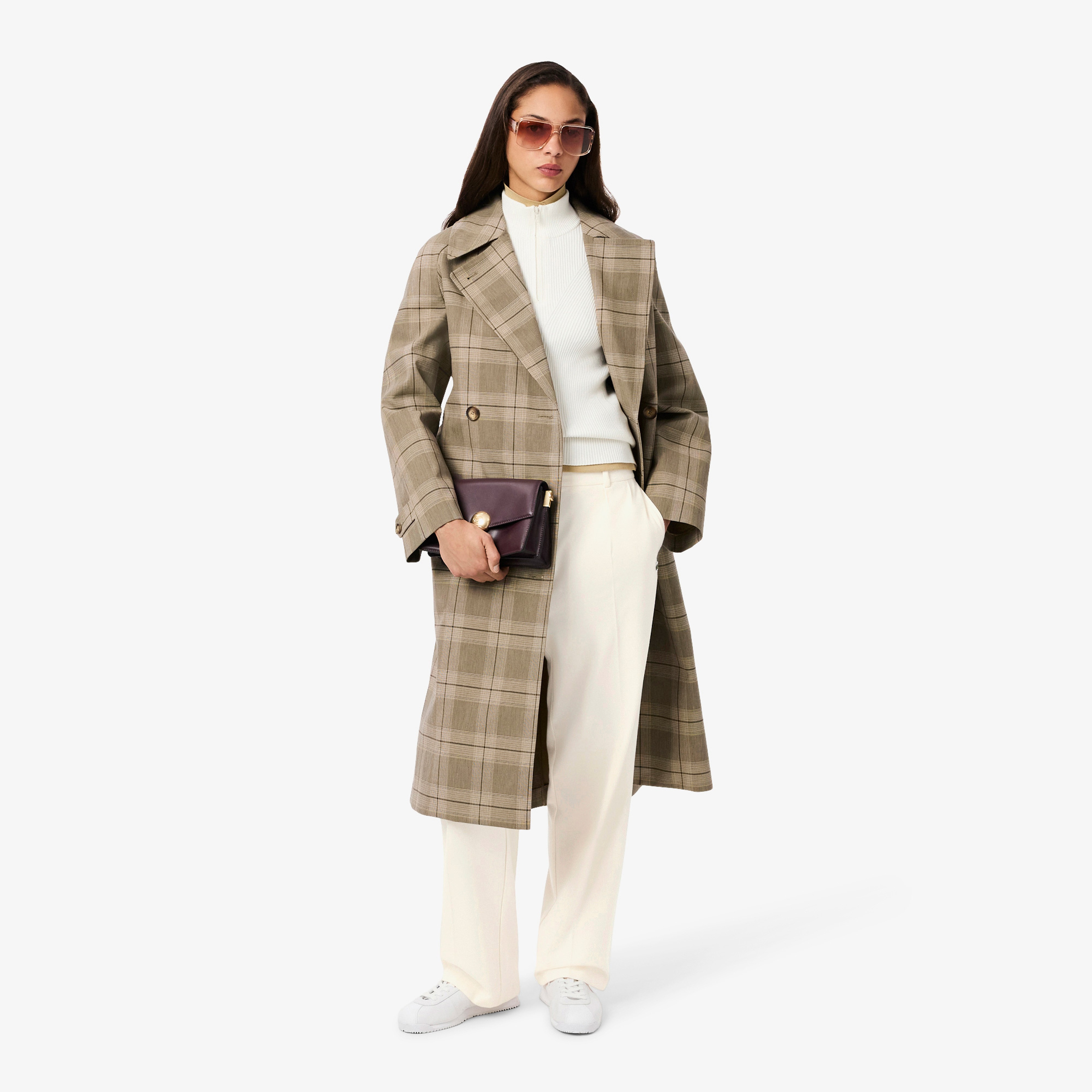 Kadın Oversize Fit Krem Pantolon