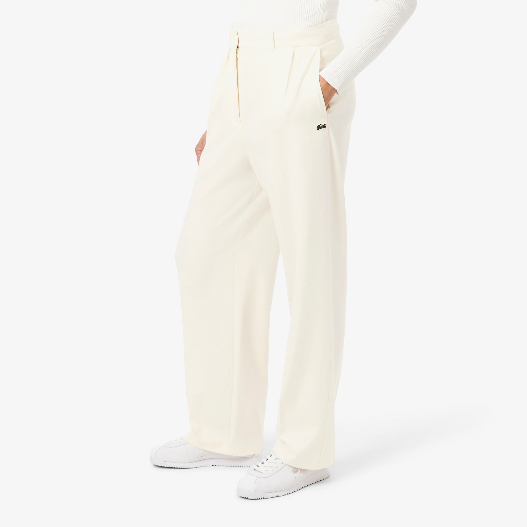 Kadın Oversize Fit Krem Pantolon