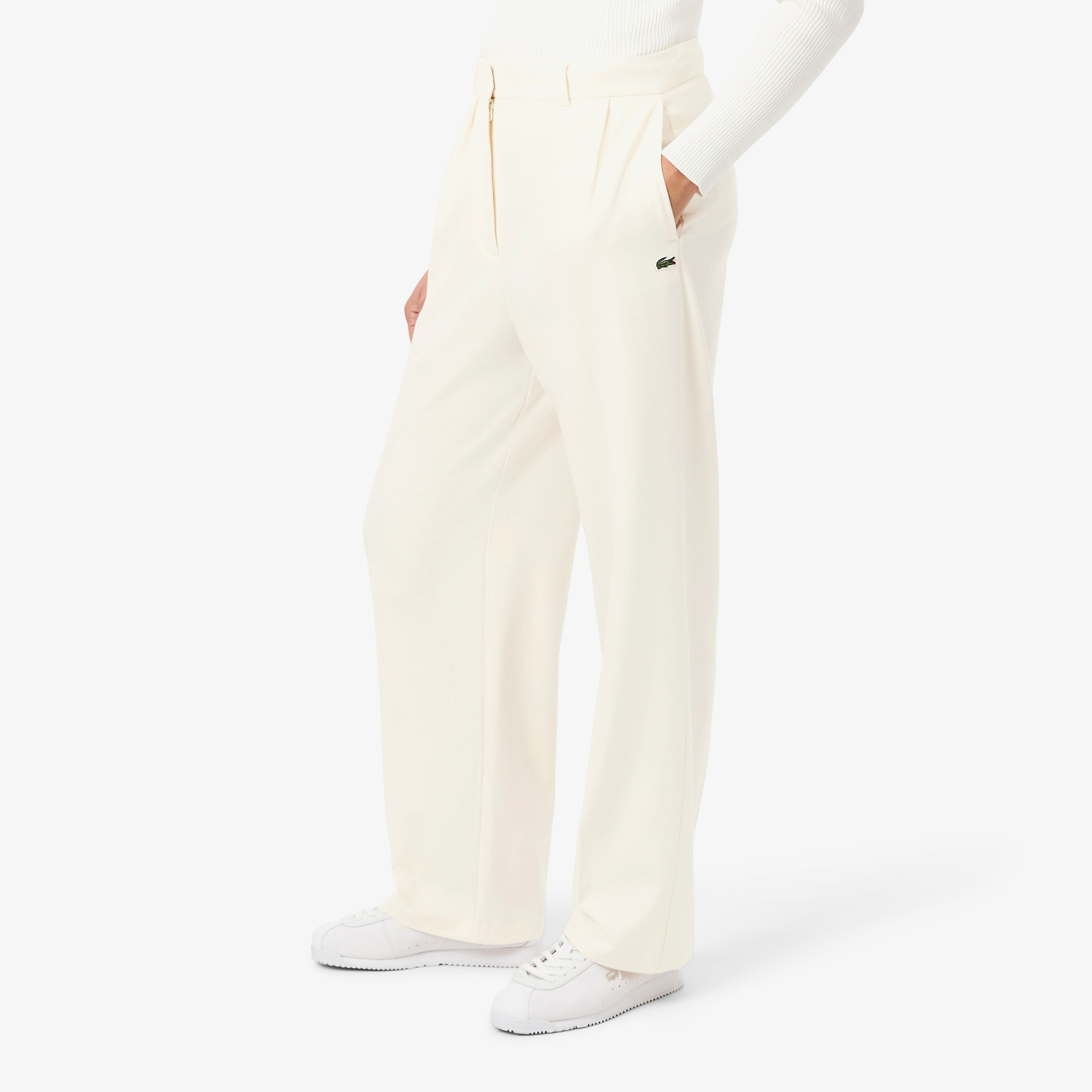 Kadın Oversize Fit Krem Pantolon