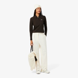 Kadın Regular Fit Uzun Kollu Kahverengi Polo Kahverengi