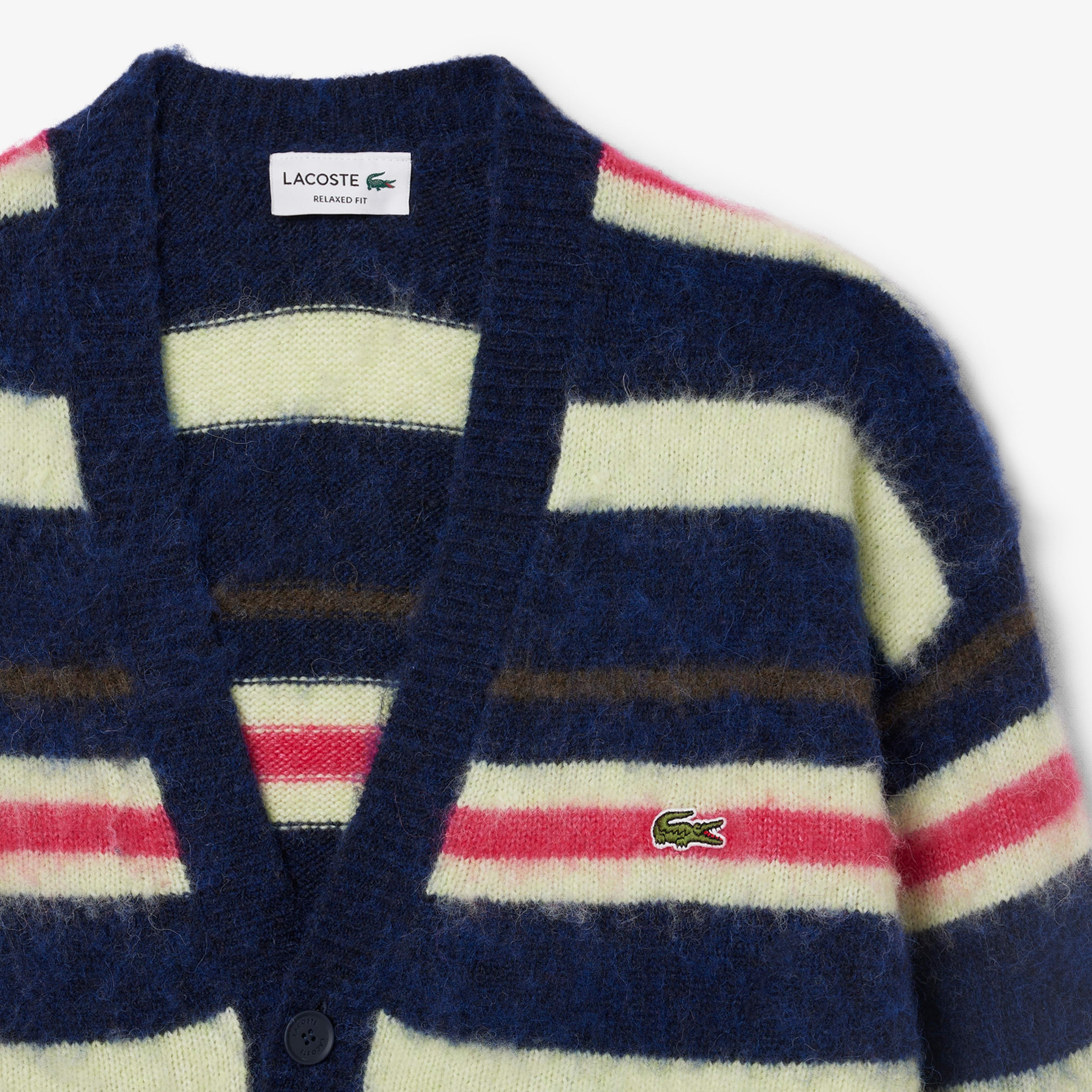 Erkek Relaxed Fit V Yaka Desenli Renkli Hırka