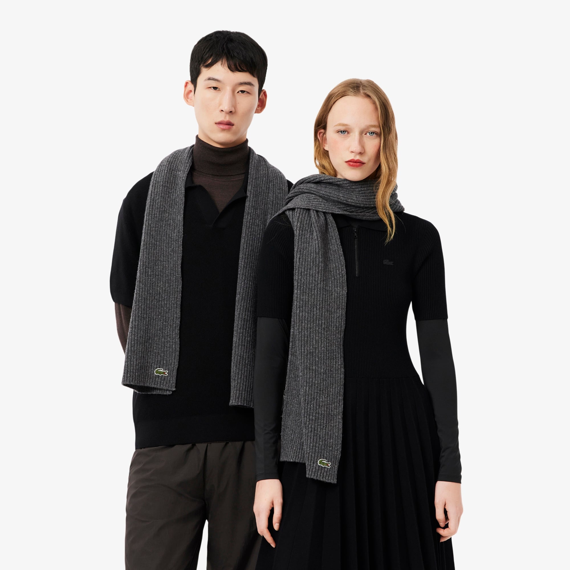 Unisex Yün Gri Atkı