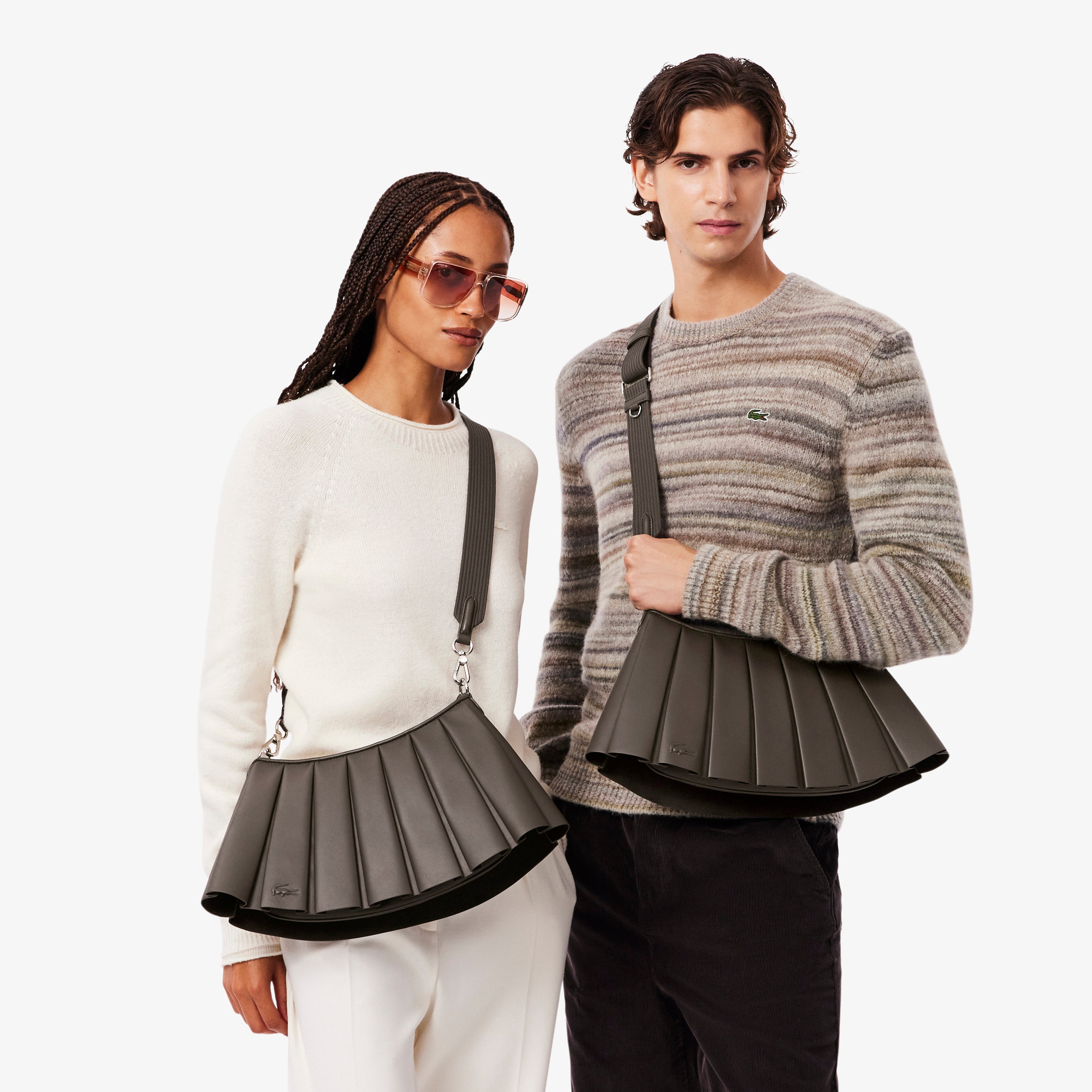 Medium Lenglen Kadın Deri Koyu Kahverengi Omuz Çantası