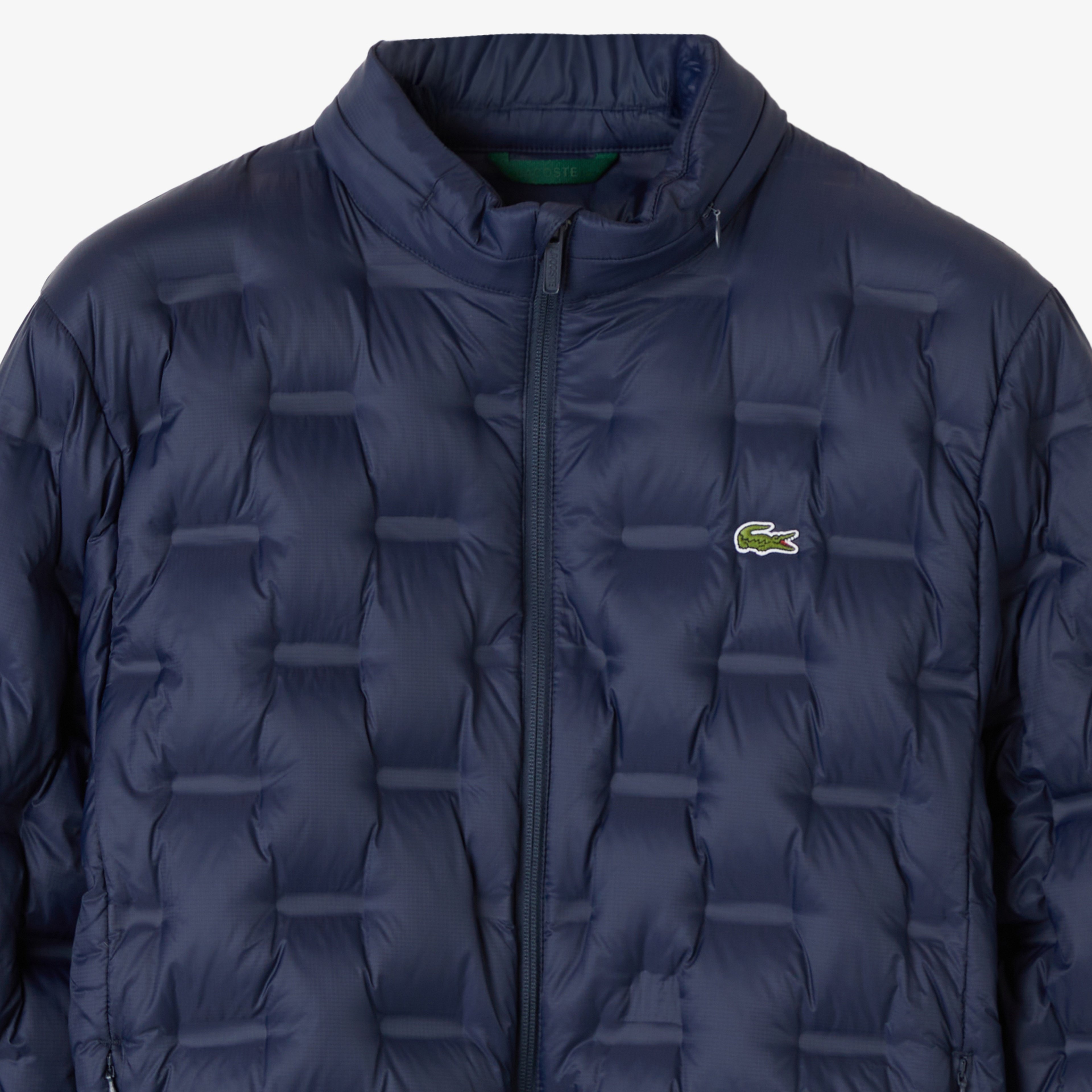 Erkek Dik Yaka Kapitone Lacivert Mont