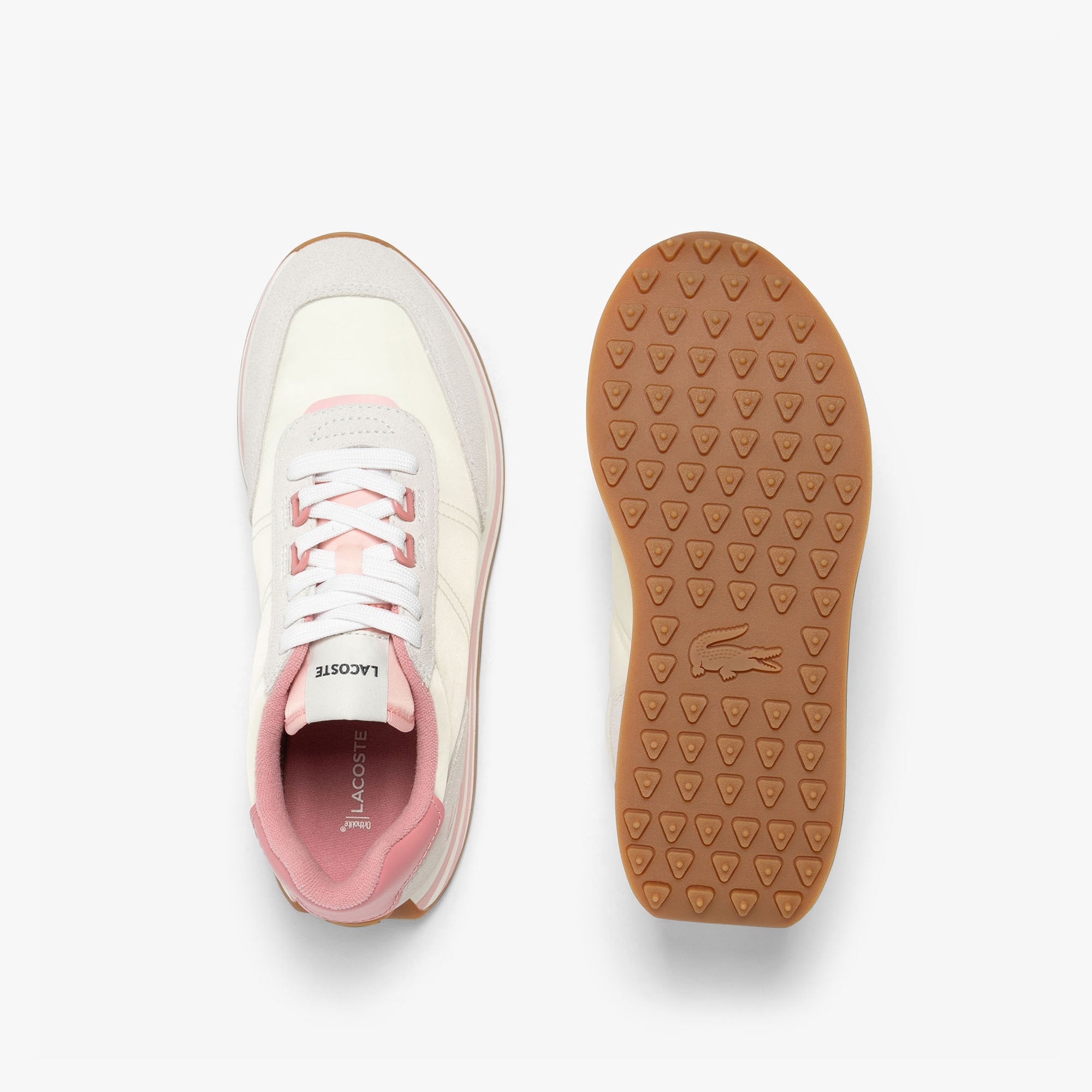 Lacoste L-Spin Stripe Sole Kadın Bej Sneaker