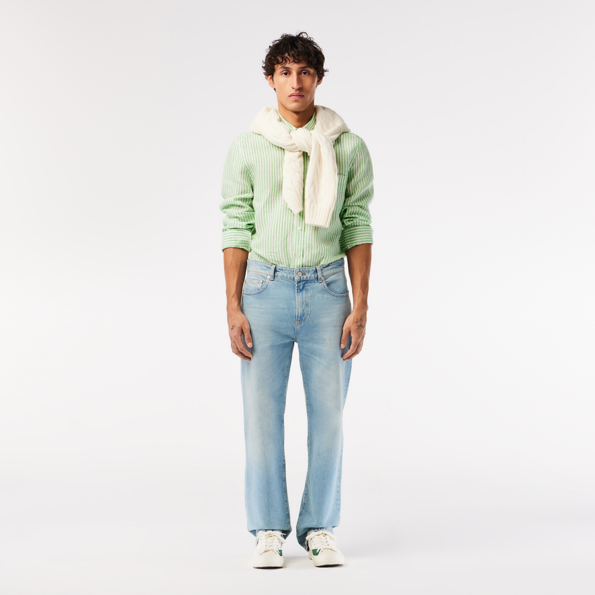 Lacoste Backcourt Erkek Krem Sneaker