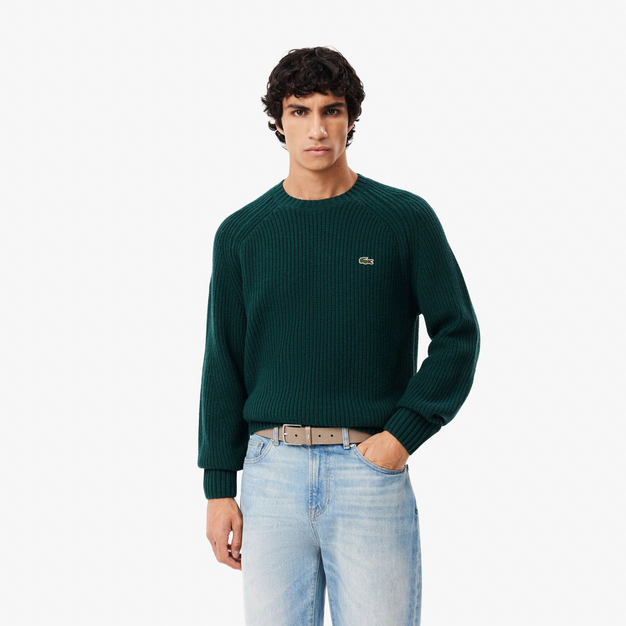 Lacoste Erkek Monogram Kahverengi Kemer görsel 5