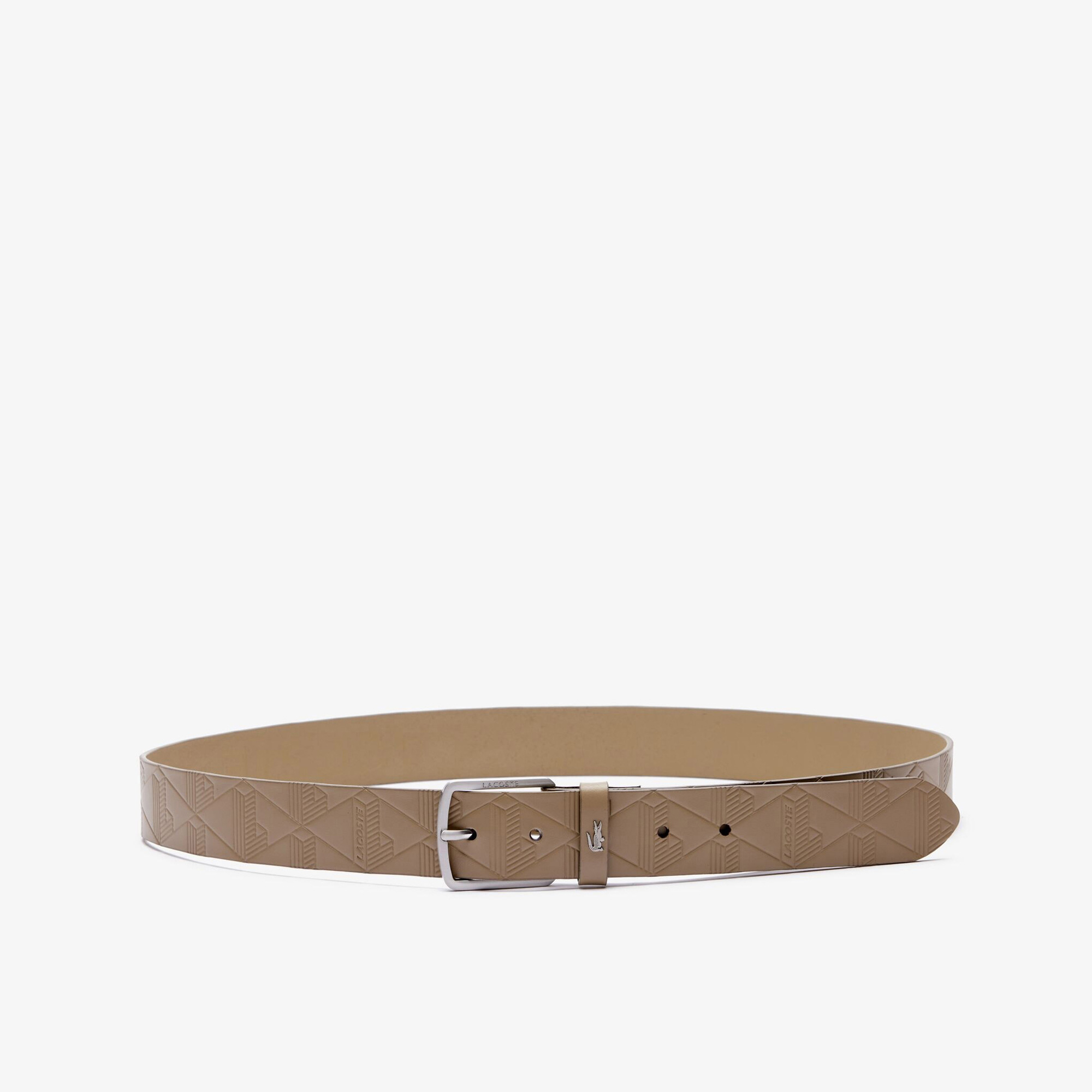 Lacoste Erkek Monogram Kahverengi Kemer görsel 4