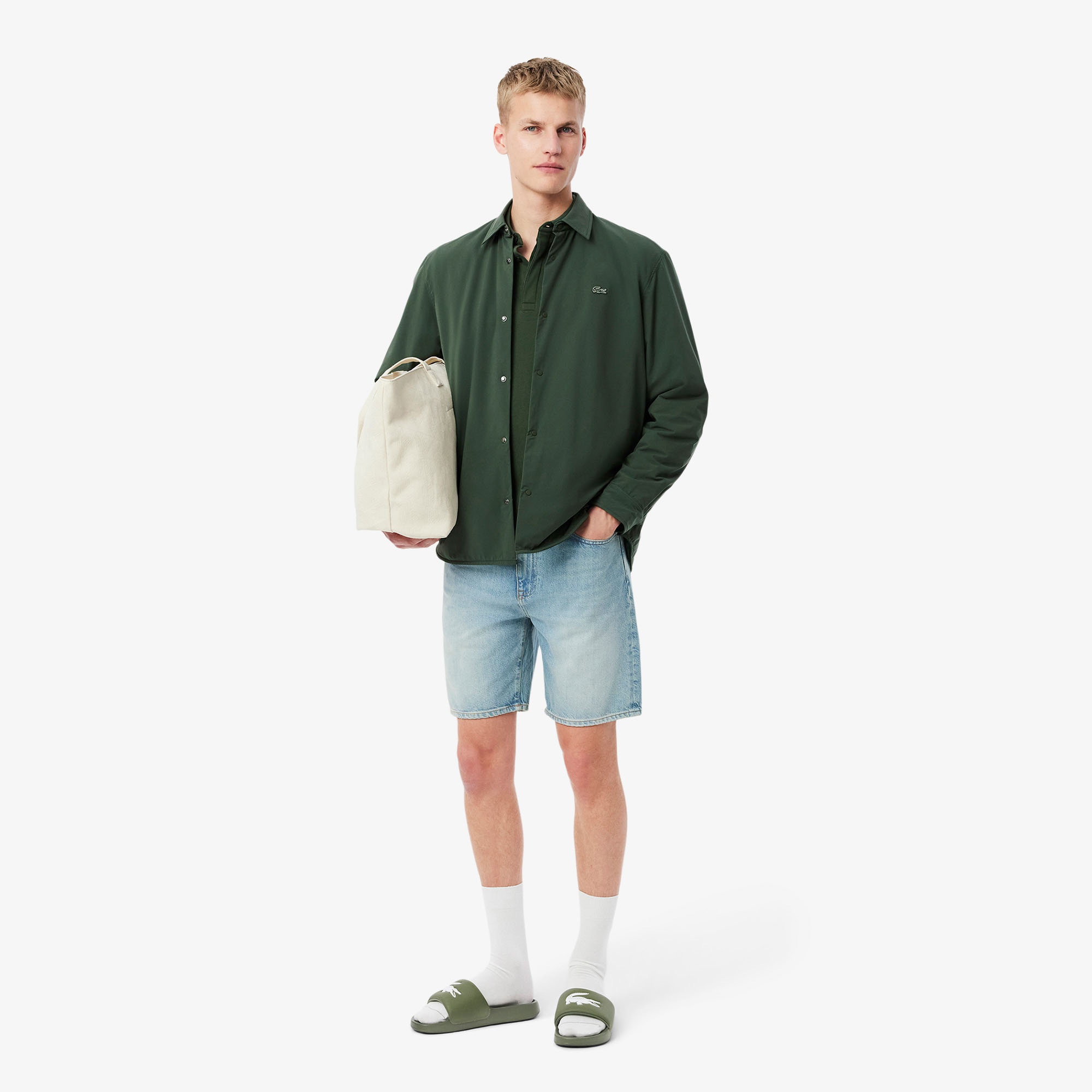 Lacoste Serve Slide 1.0 Erkek Haki Terlik