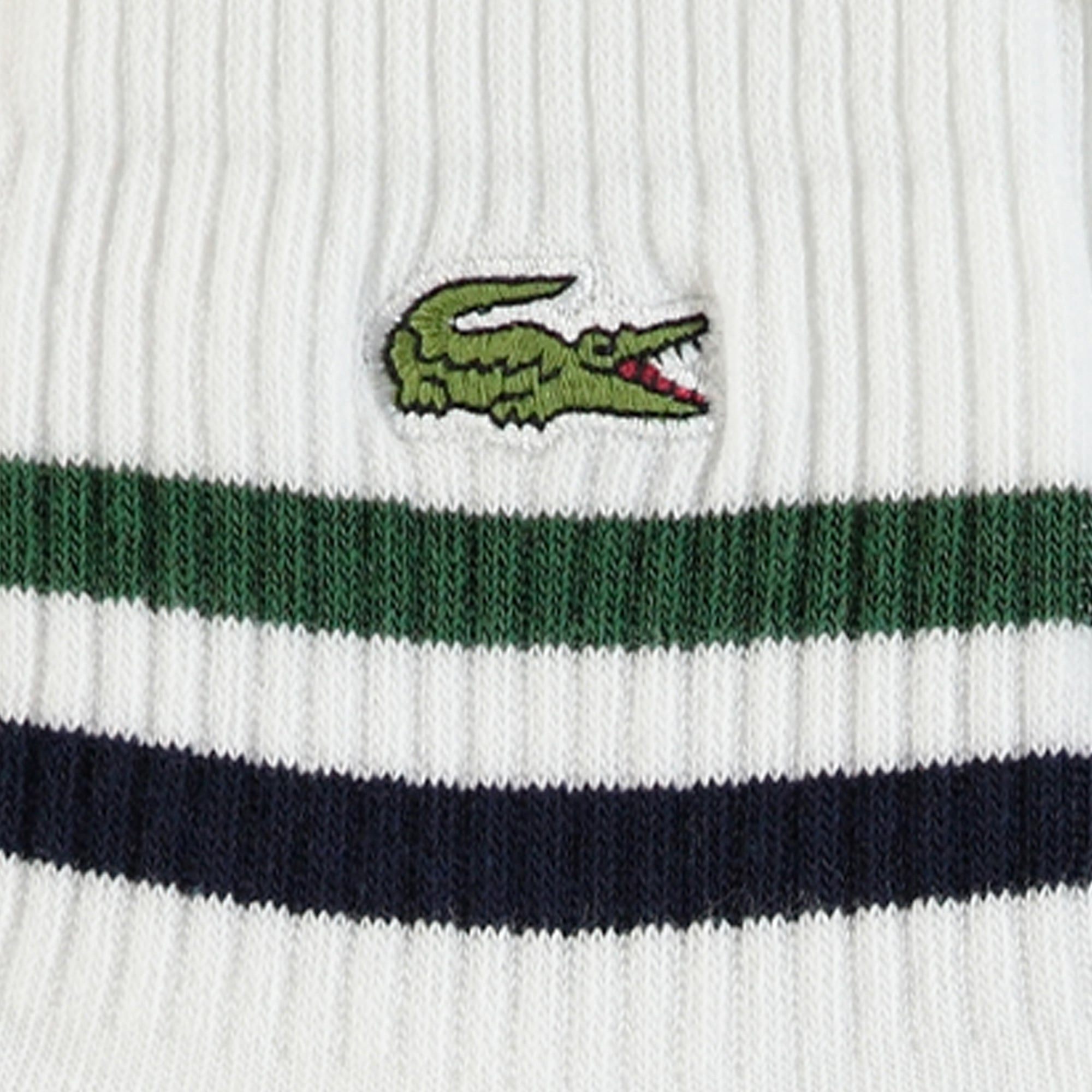 Lacoste Erkek Çizgili Beyaz Çorap