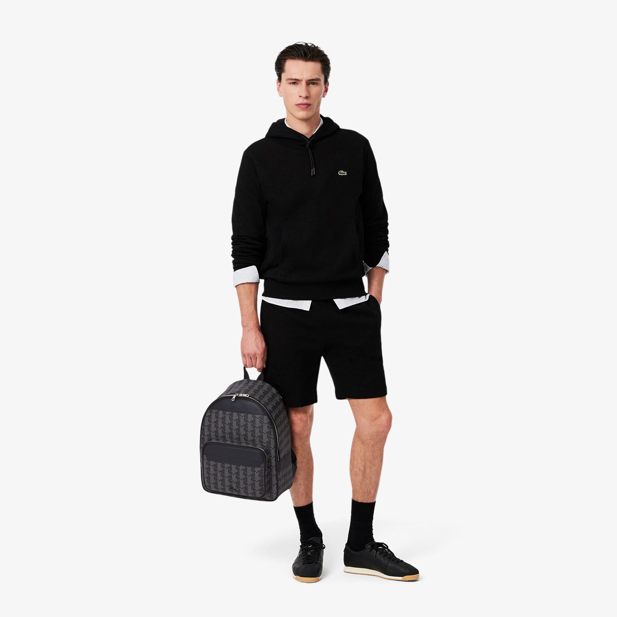 Lacoste The Blend Erkek Monogram Siyah Sırt Çantası görsel 4