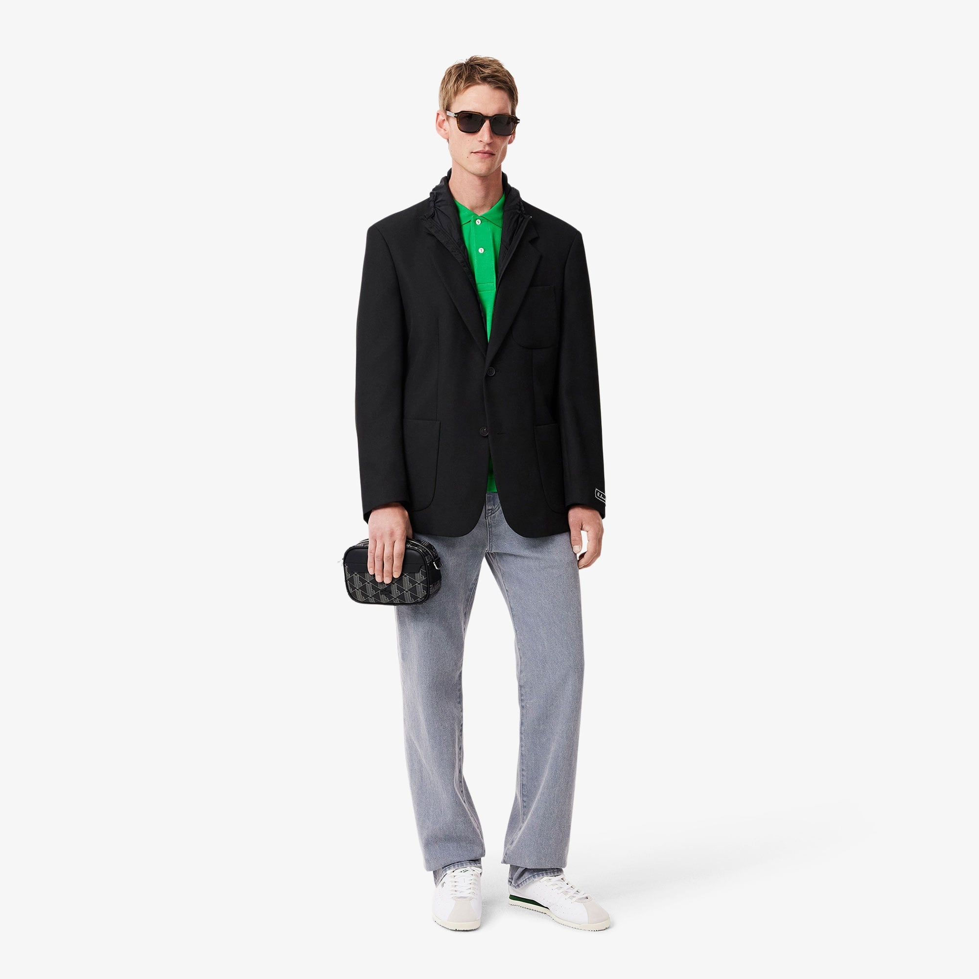 The Blend Erkek Monogram Siyah Postacı Çantası