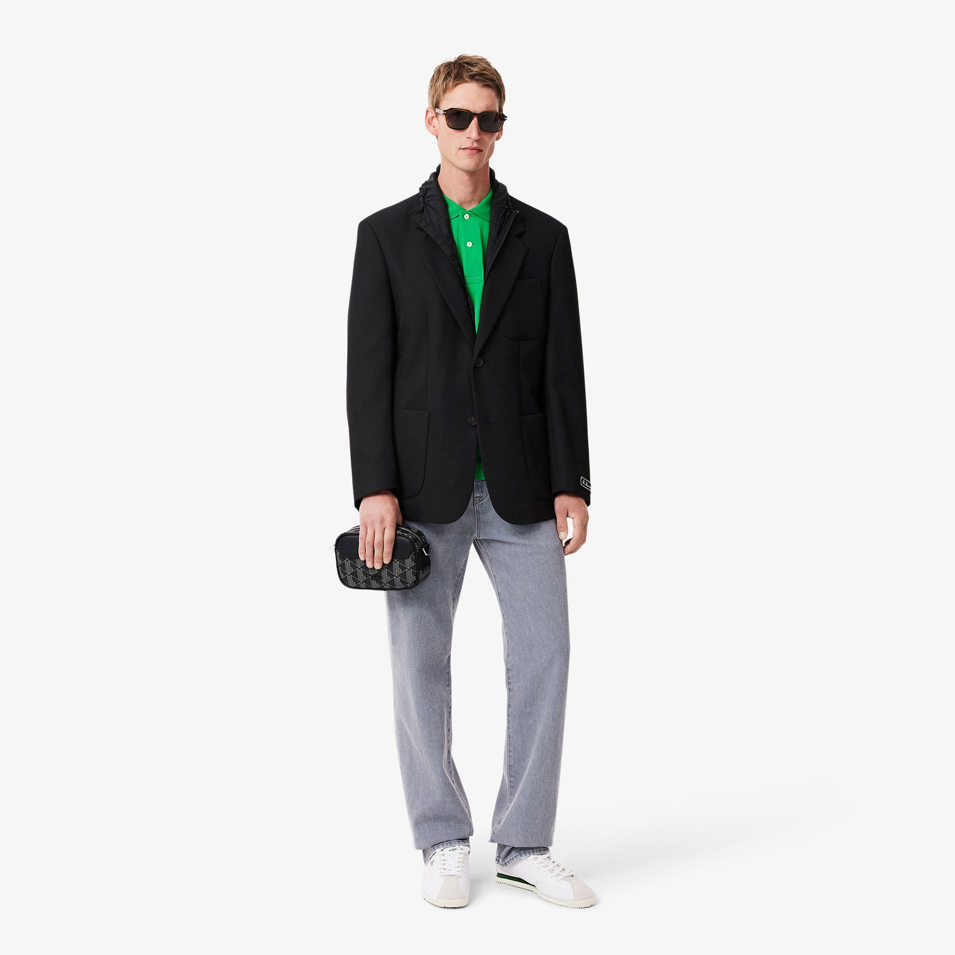 The Blend Erkek Monogram Siyah Postacı Çantası