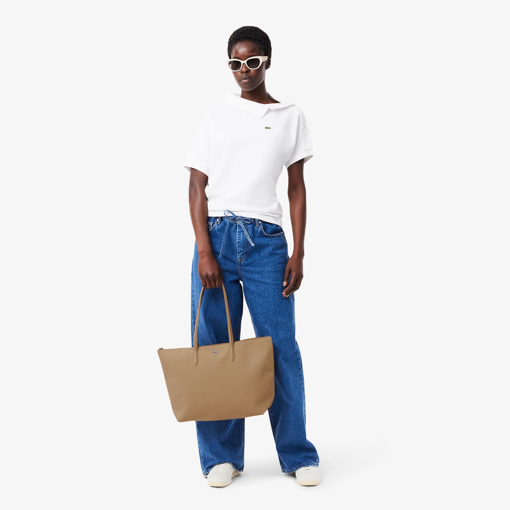 Large L.12.12 Kadın Bej Omuz Çantası