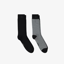 Erkek Çizgili Siyah Çorap Siyah