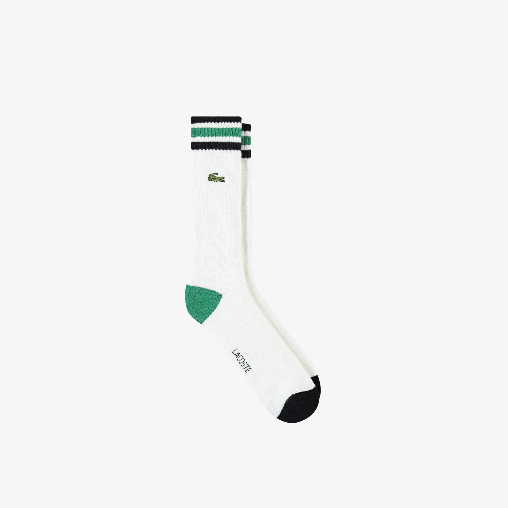 Lacoste Unisex Çizgili Beyaz Çorap