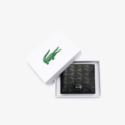 Erkek Monogram Deri Siyah Cüzdan Siyah