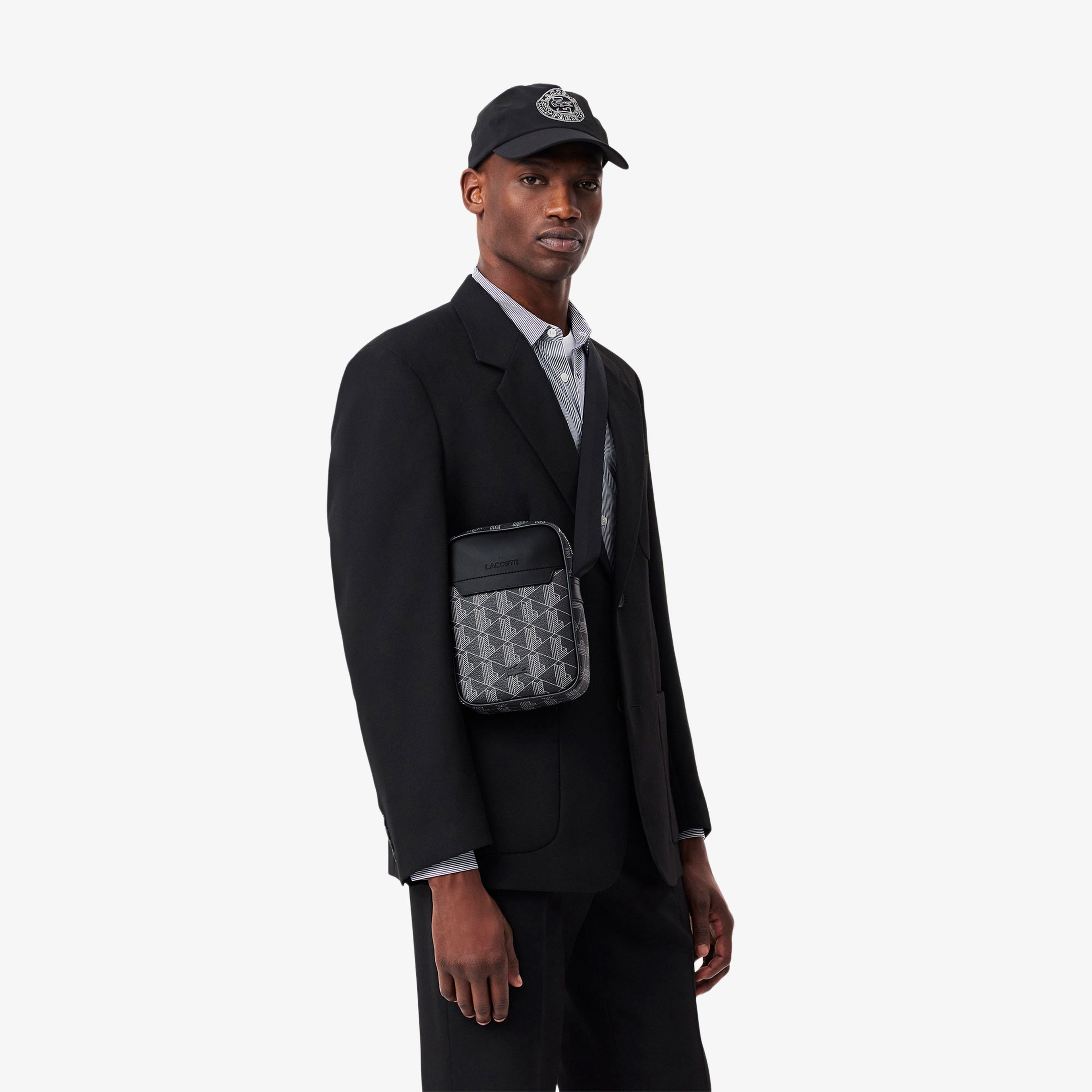 The Blend Erkek Monogram Siyah Postacı Çantası