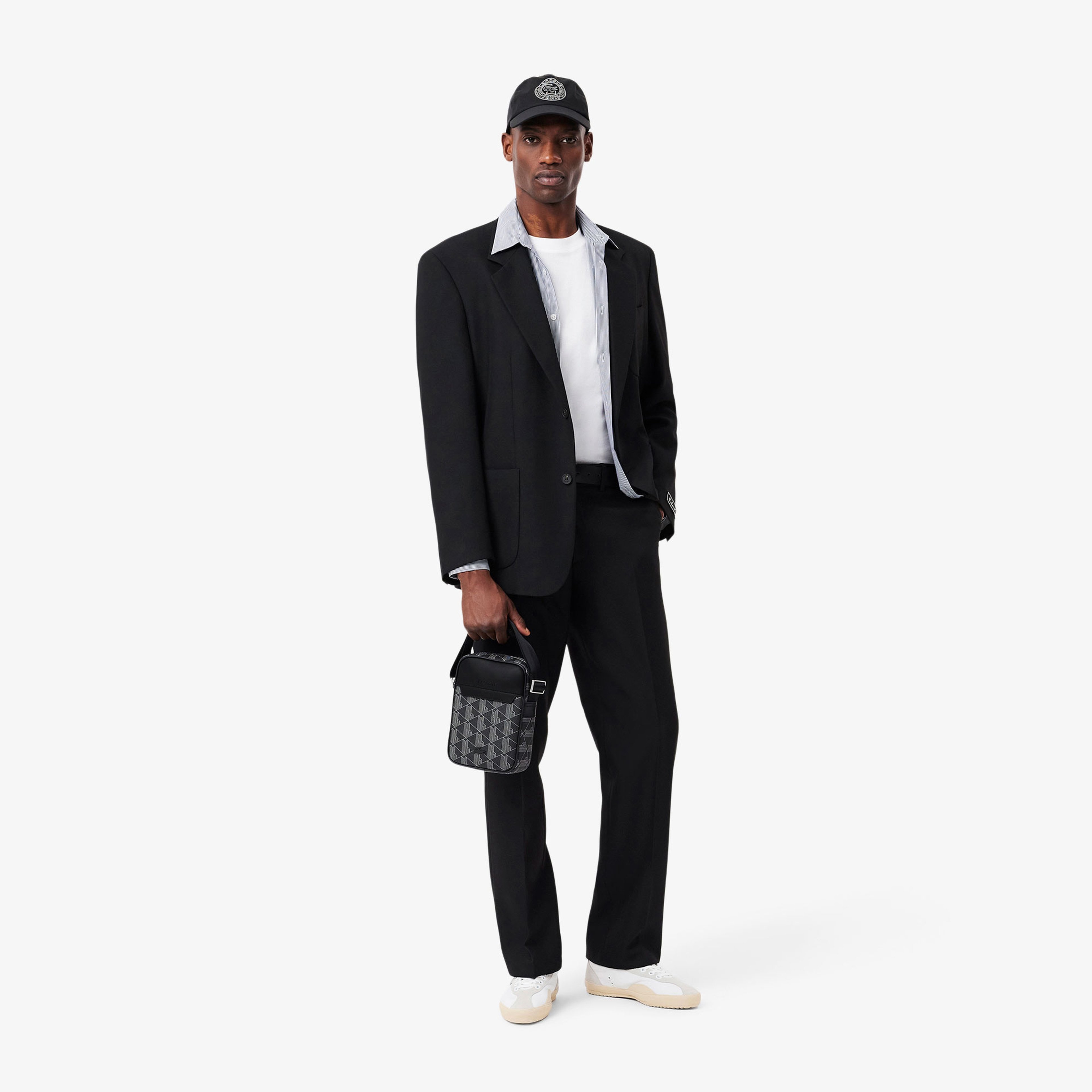 The Blend Erkek Monogram Siyah Postacı Çantası