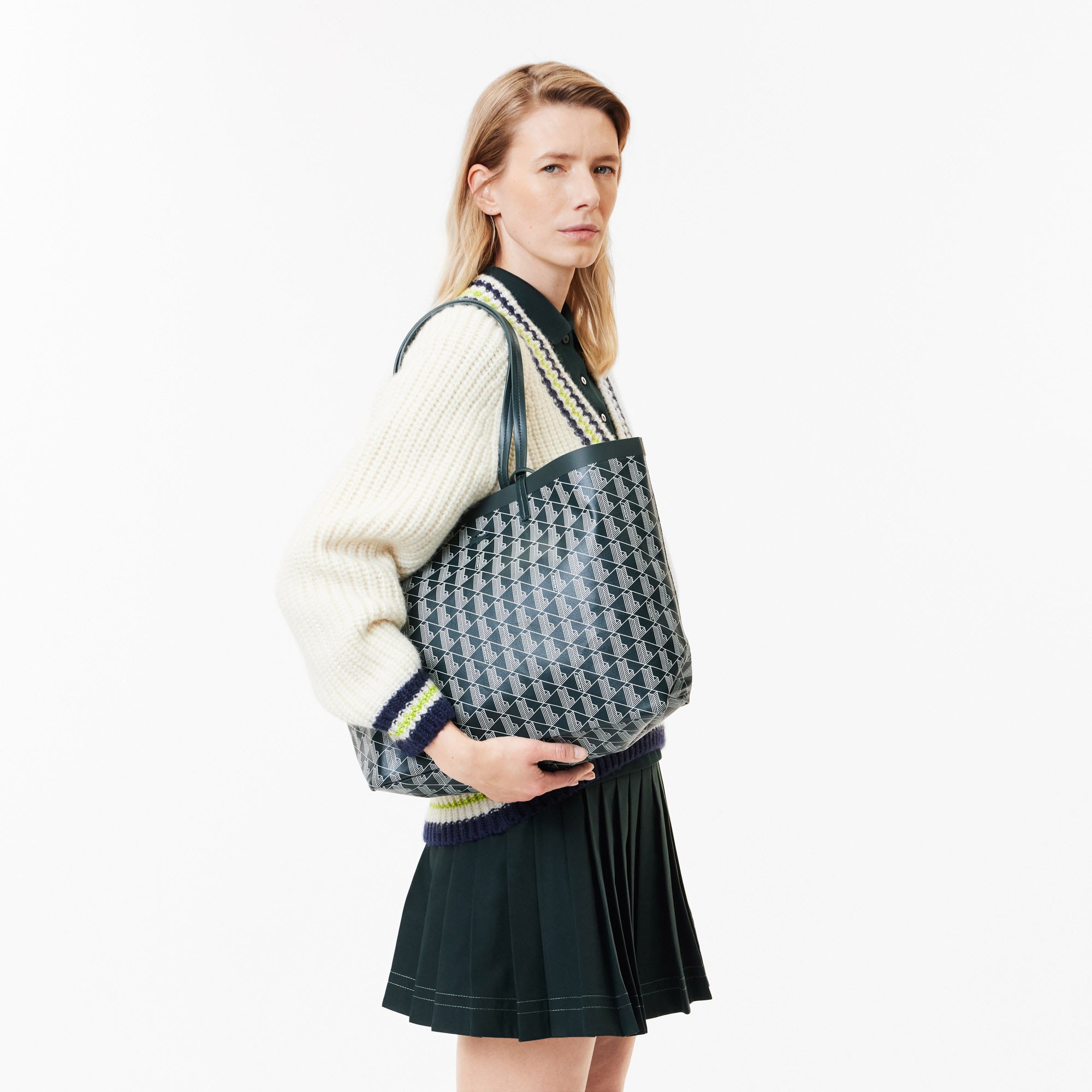 Lacoste Zely Canvas Kadın Monogram Kahverengi Omuz Çantası