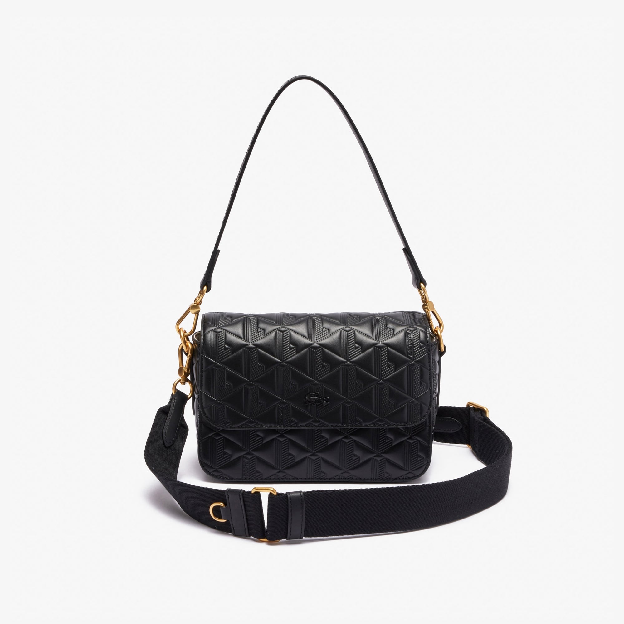 Maheki Kadın Monogram Deri Siyah Omuz Çantası