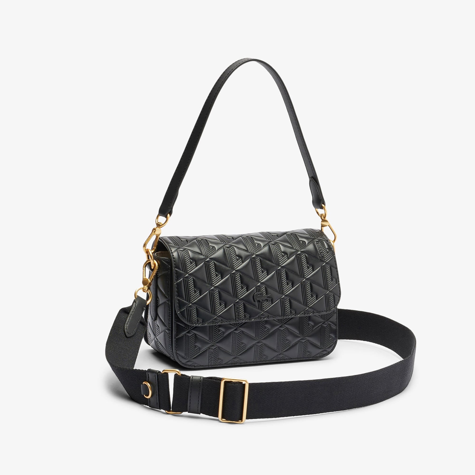 Maheki Kadın Monogram Deri Siyah Omuz Çantası