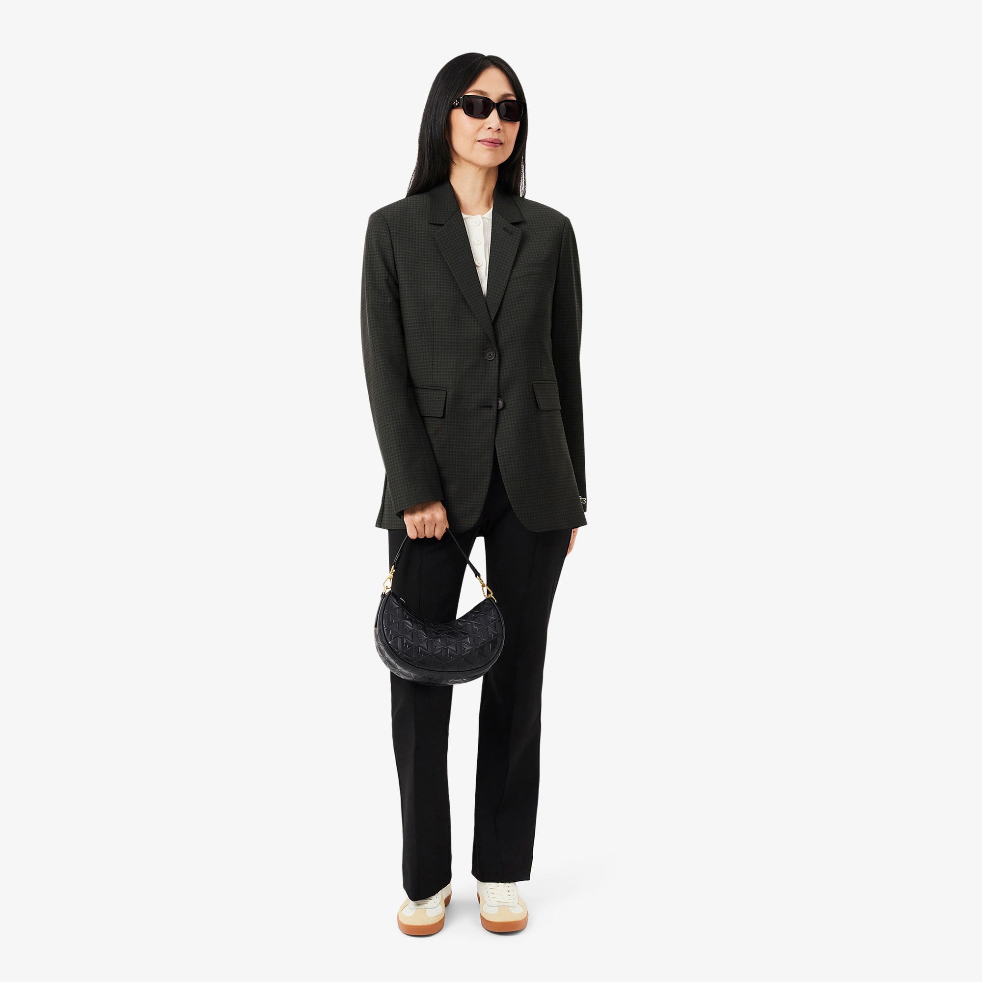 Maheki Kadın Monogram Deri Siyah Omuz Çantası