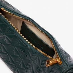 Maheki Kadın Monogram Deri Koyu Yeşil Omuz Çantası Yeşil