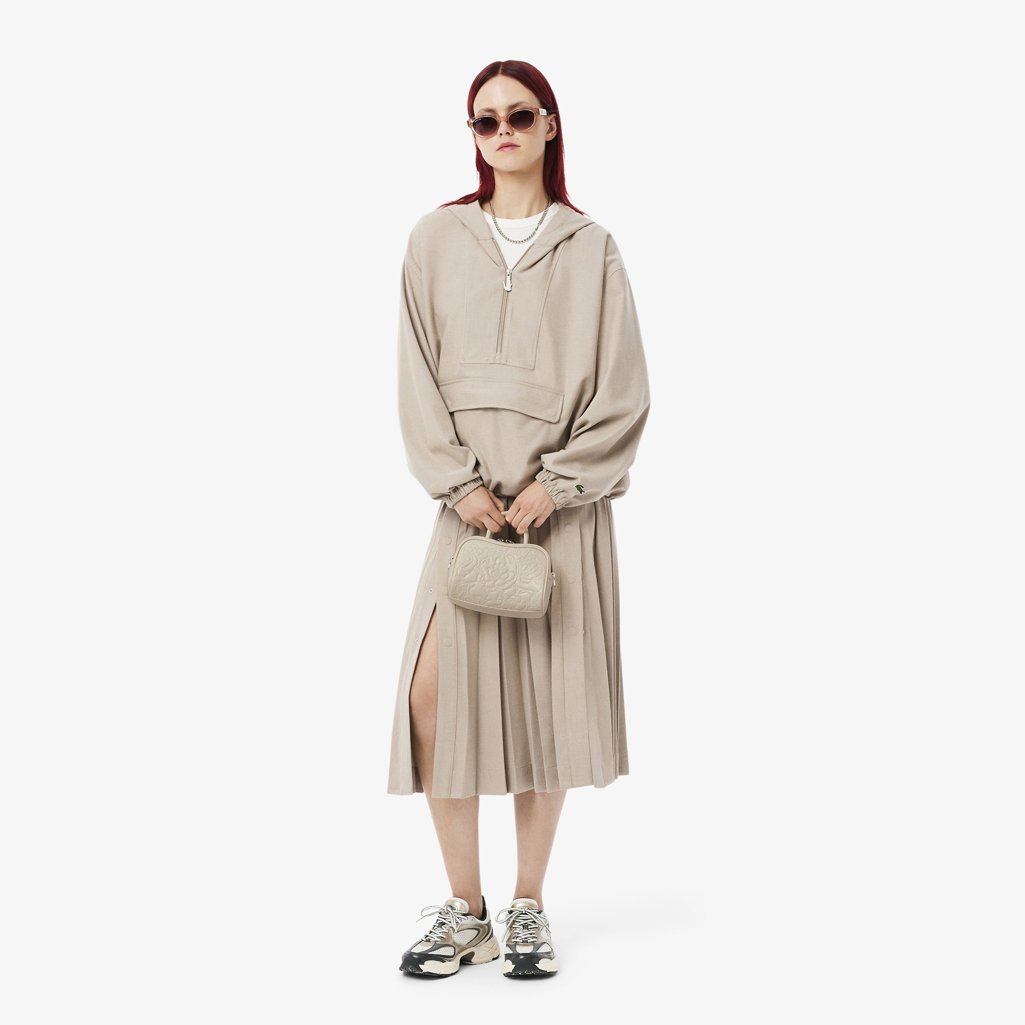 Lacoste Kadın Desenli Krem Omuz Çantası