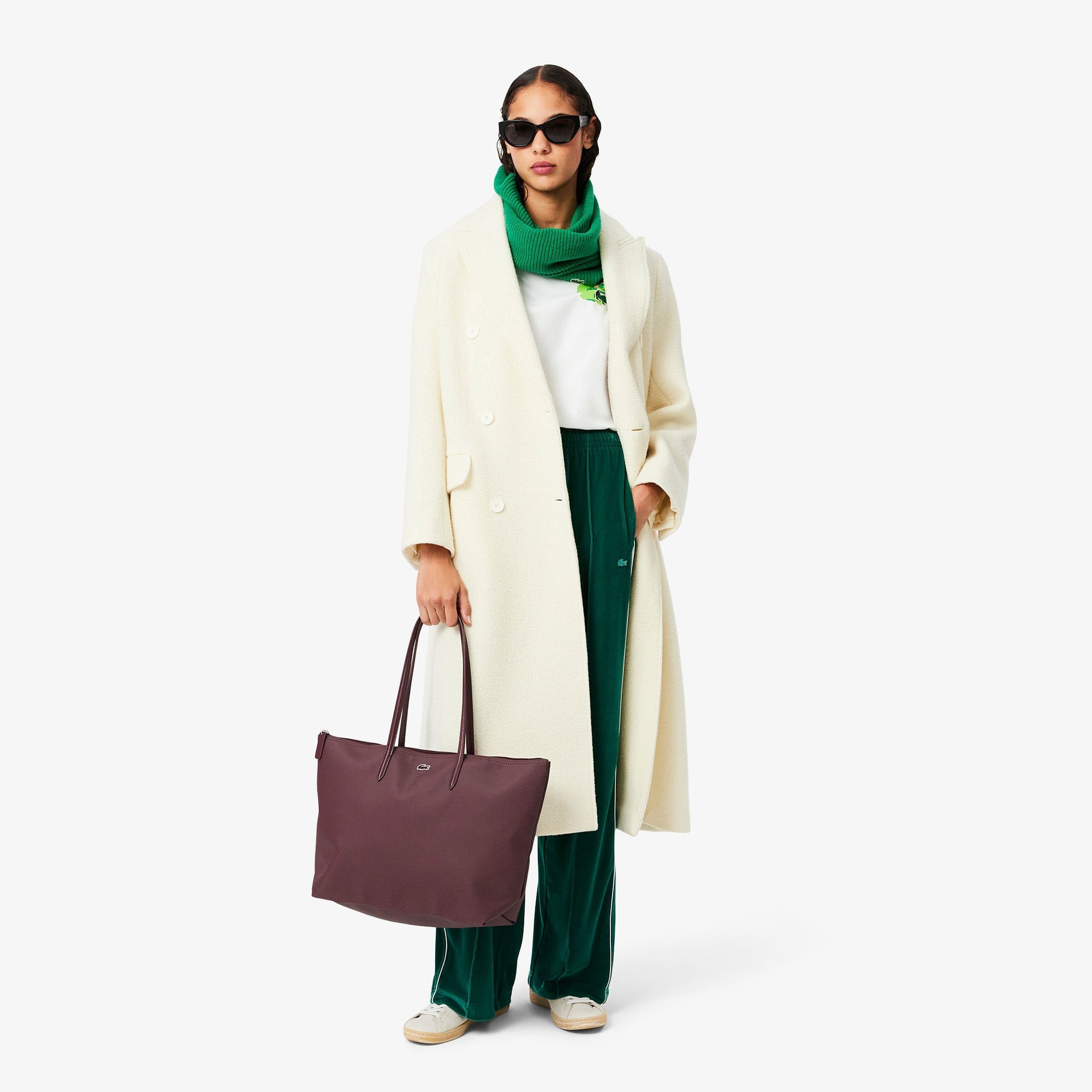 Large L.12.12 Kadın Bordo Omuz Çantası