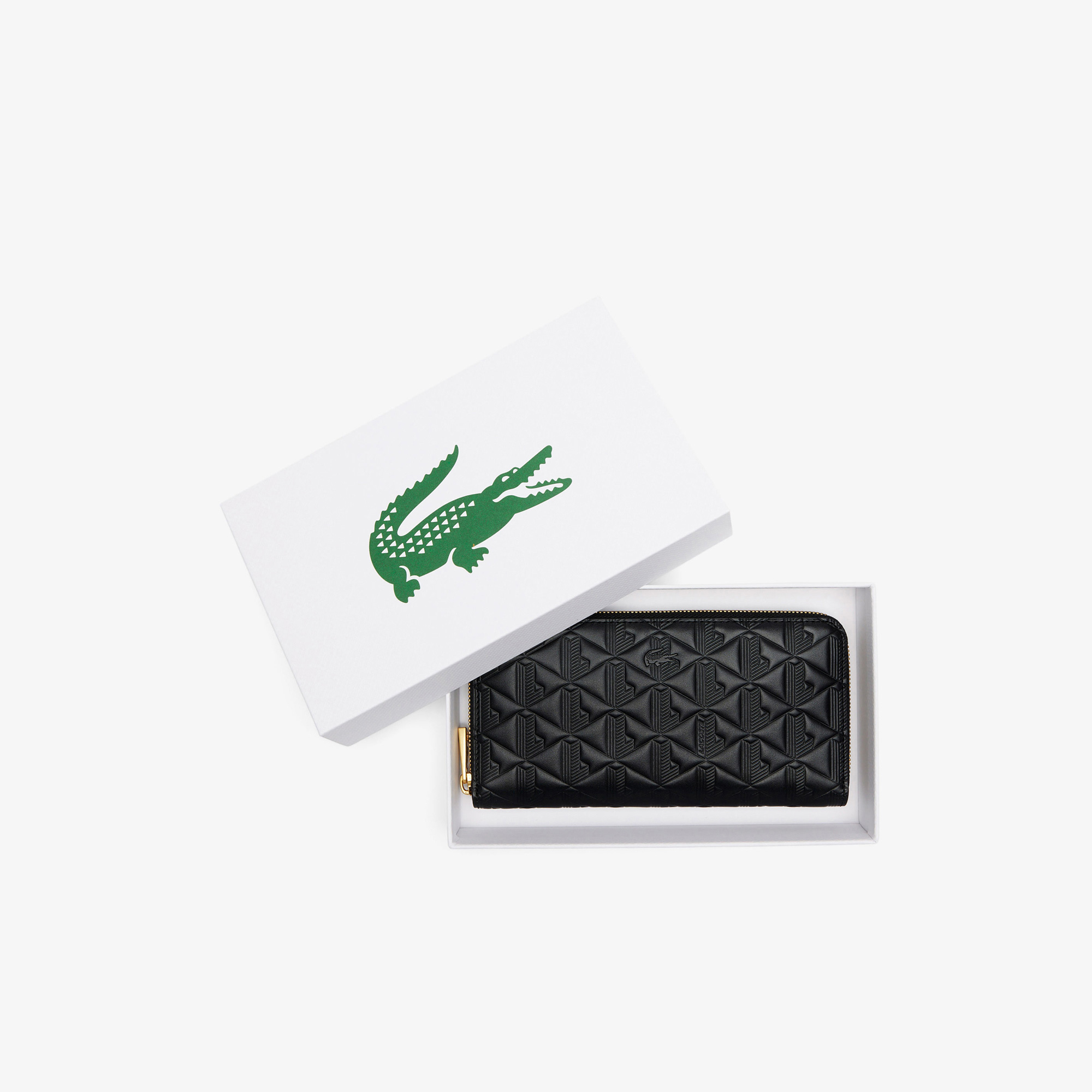 Lacoste Maheki Kadın Monogram Deri Siyah Cüzdan görsel 4