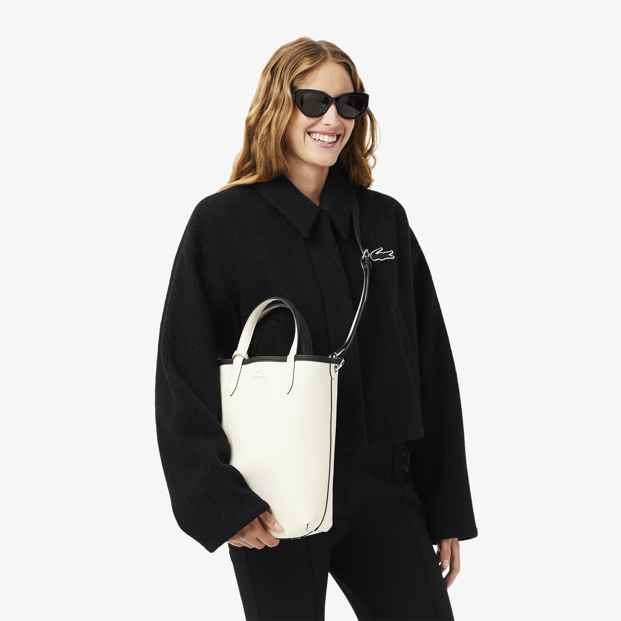 Lacoste Anna Kadın Çift Taraflı Siyah Omuz Çantası