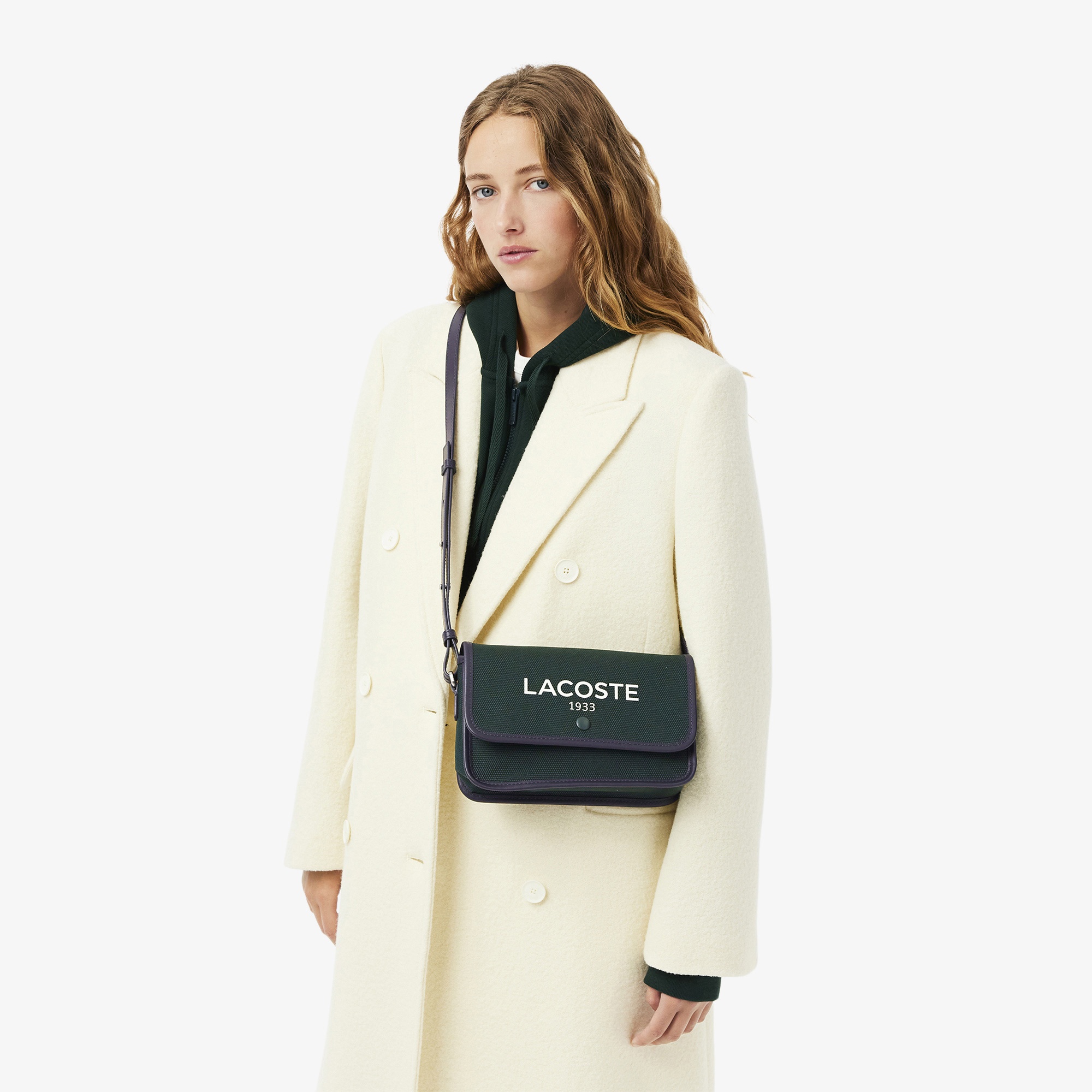 Lacoste Heritage Canvas Kadın Koyu Yeşil Omuz Çantası